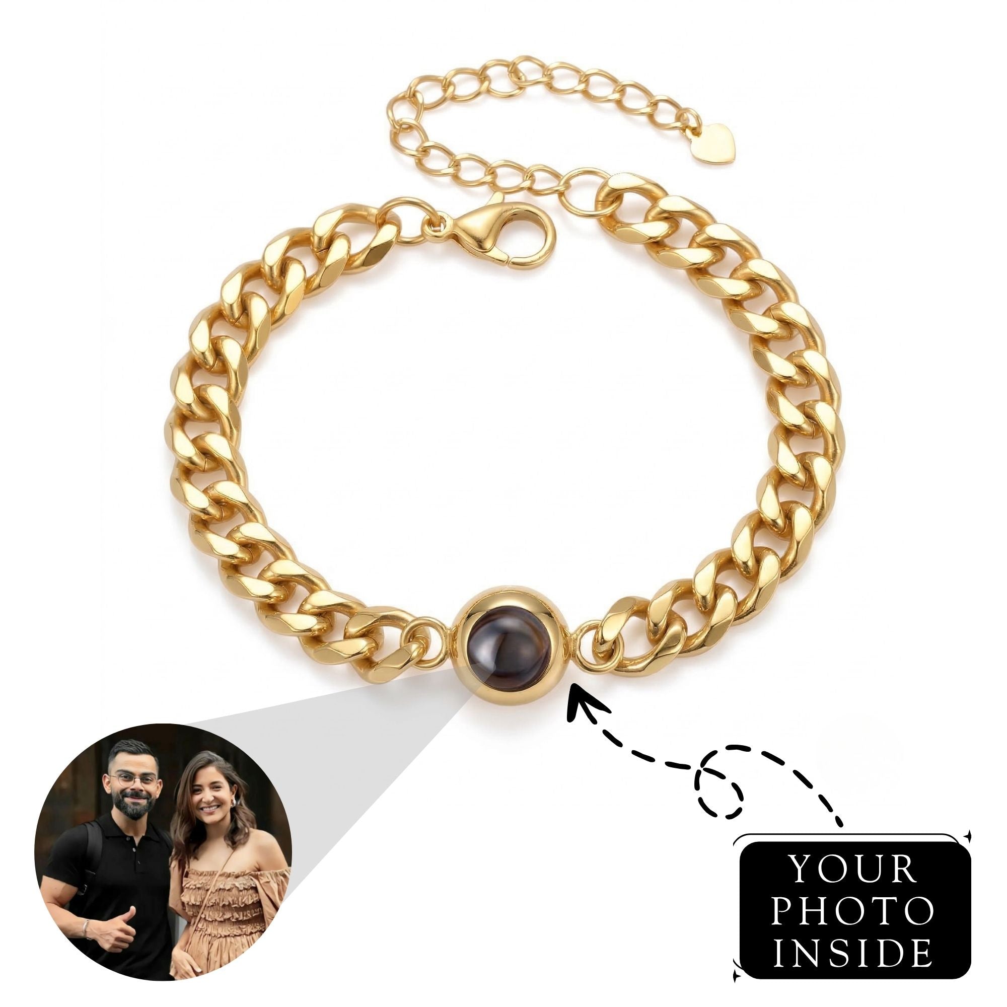 Men's Adjustable Link Chain Bracelet SnapEyelet