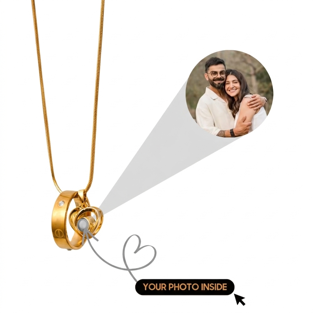 Zircon Studded Ring Heart Necklace SnapEyelet