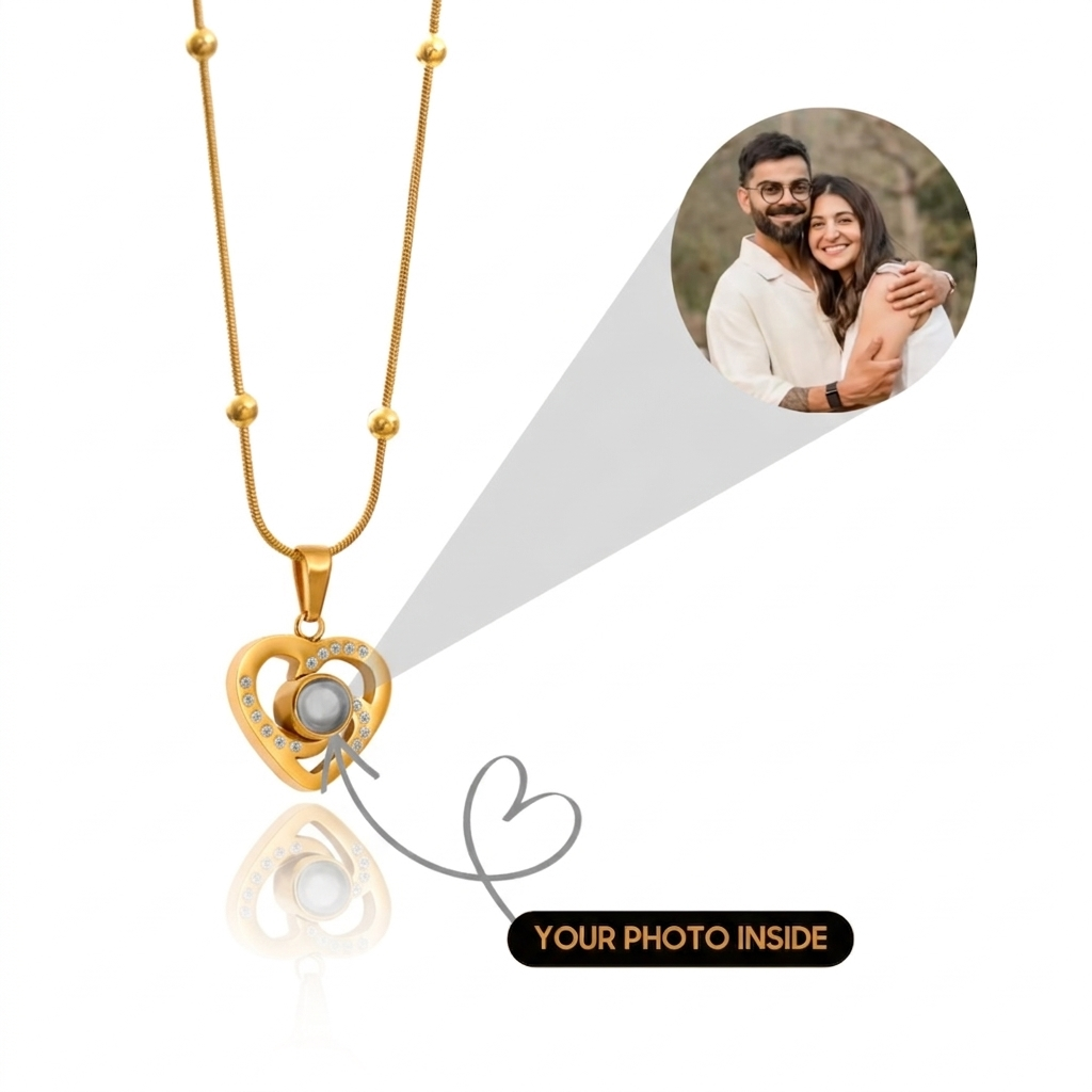 Bead Chain Heart Studded Necklace SnapEyelet