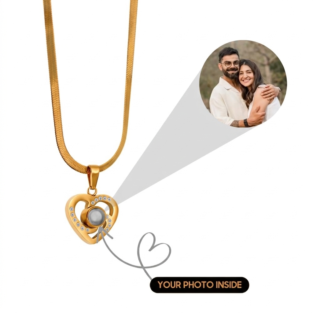 Snake Chain Heart Studded Necklace SnapEyelet