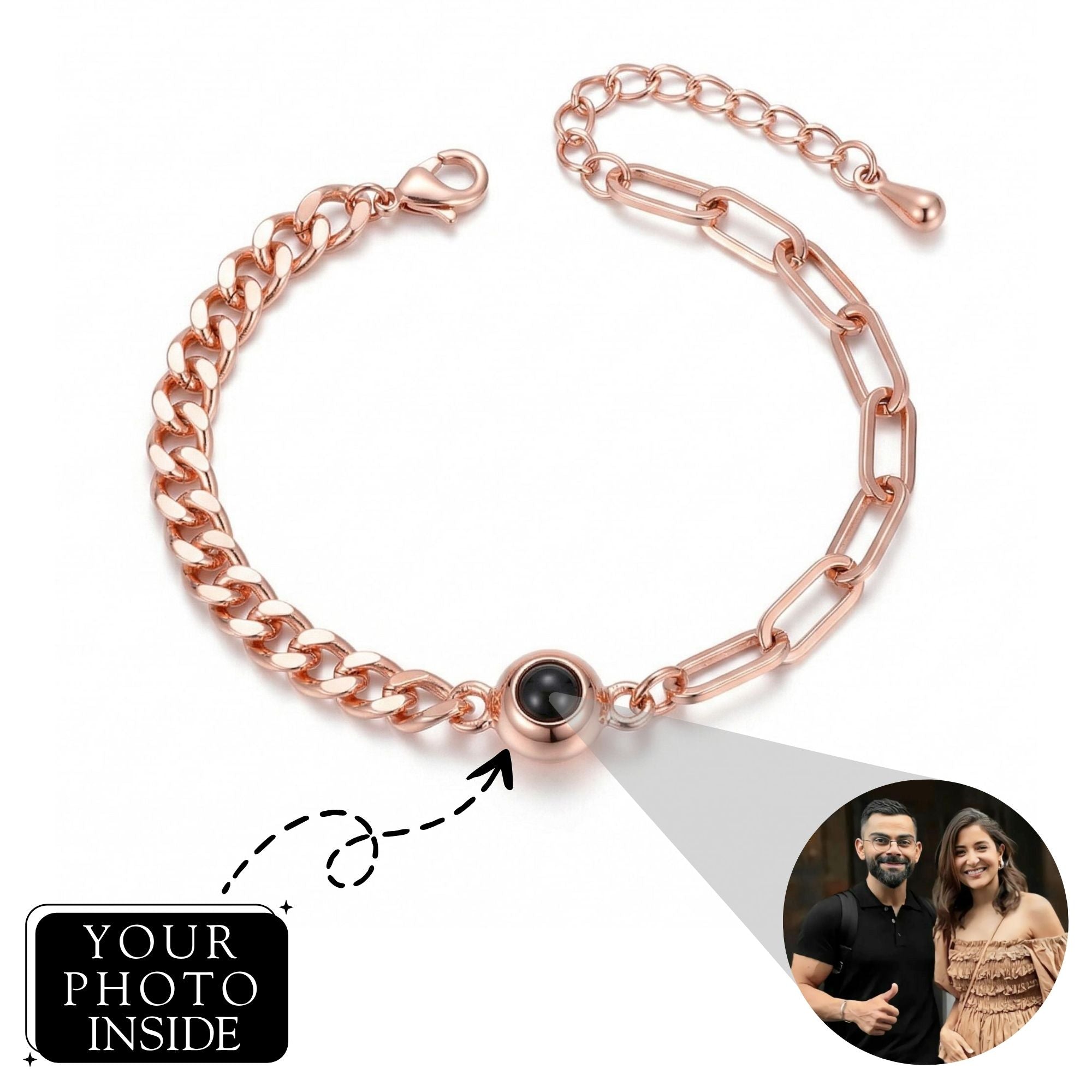 Men's Twice Link Chain Adjustable Bracelet SnapEyelet