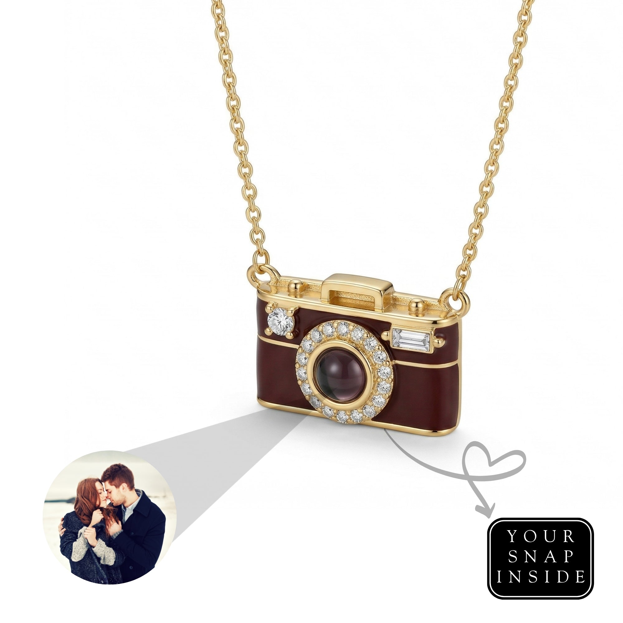 Camera style hidden photo projection Necklace- SnapEyelet