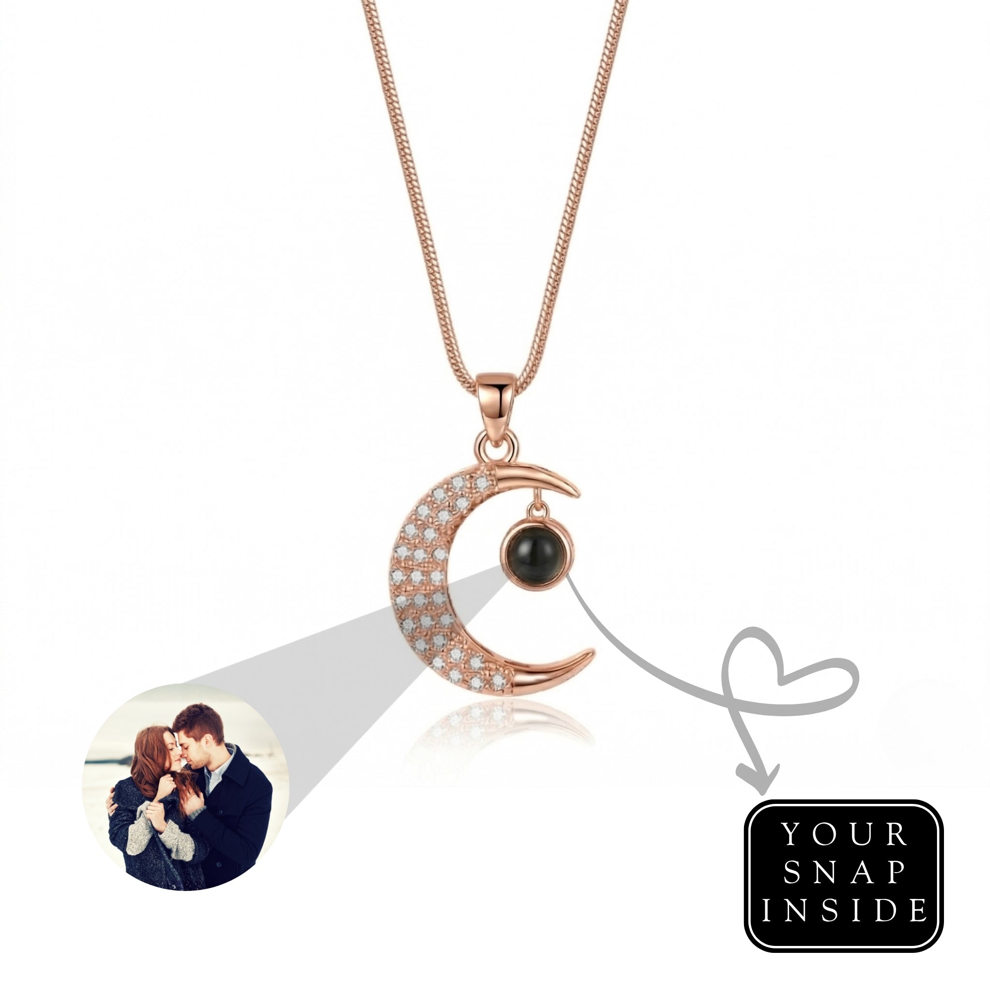The Hidden Portrait projection moon Necklace