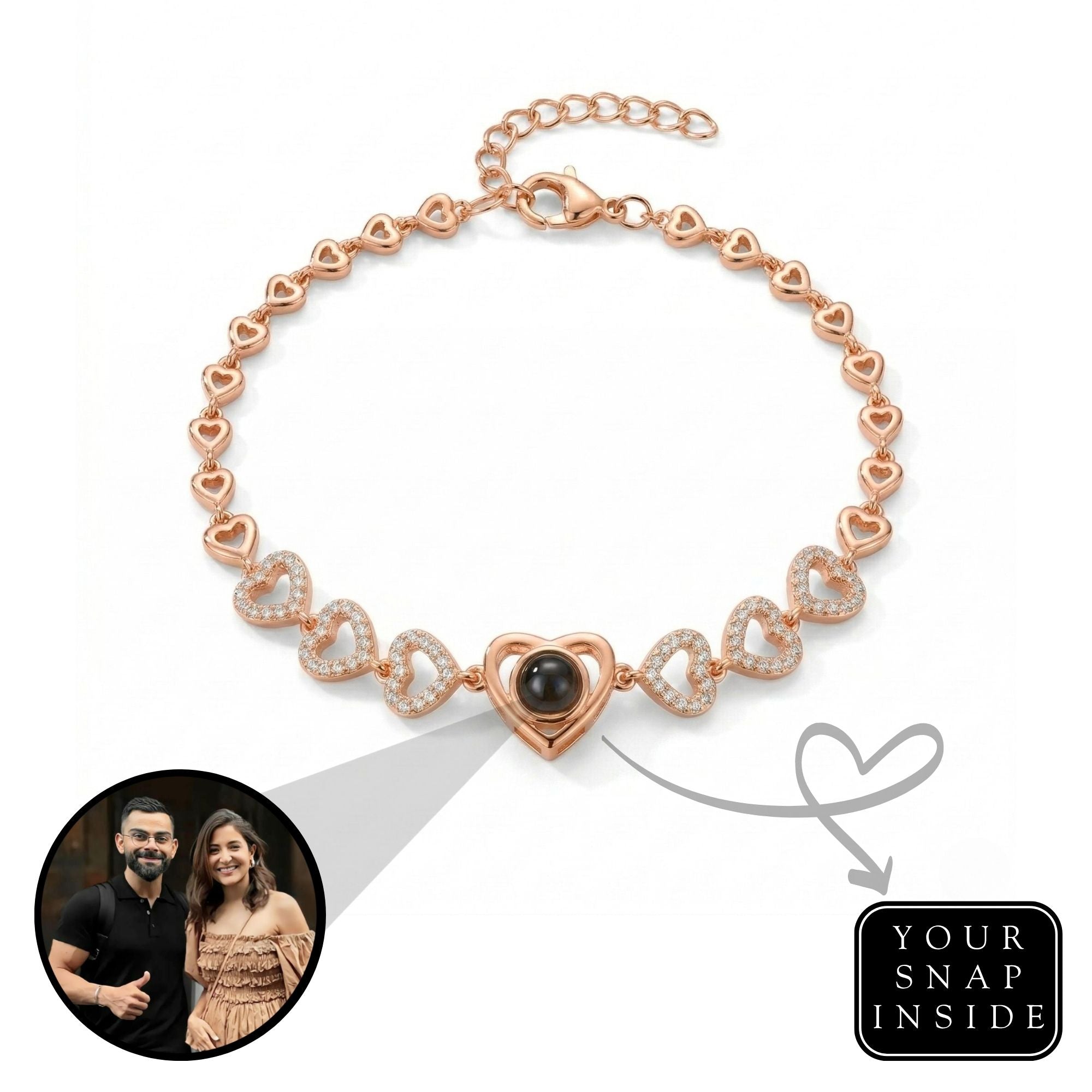 Multi Heart photo projection Bracelet- SnapEyelet