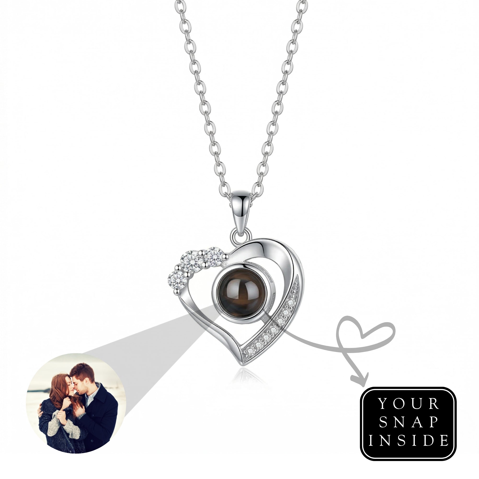 The Hidden Portrait projection twisted stone Necklace-SnapEyelet