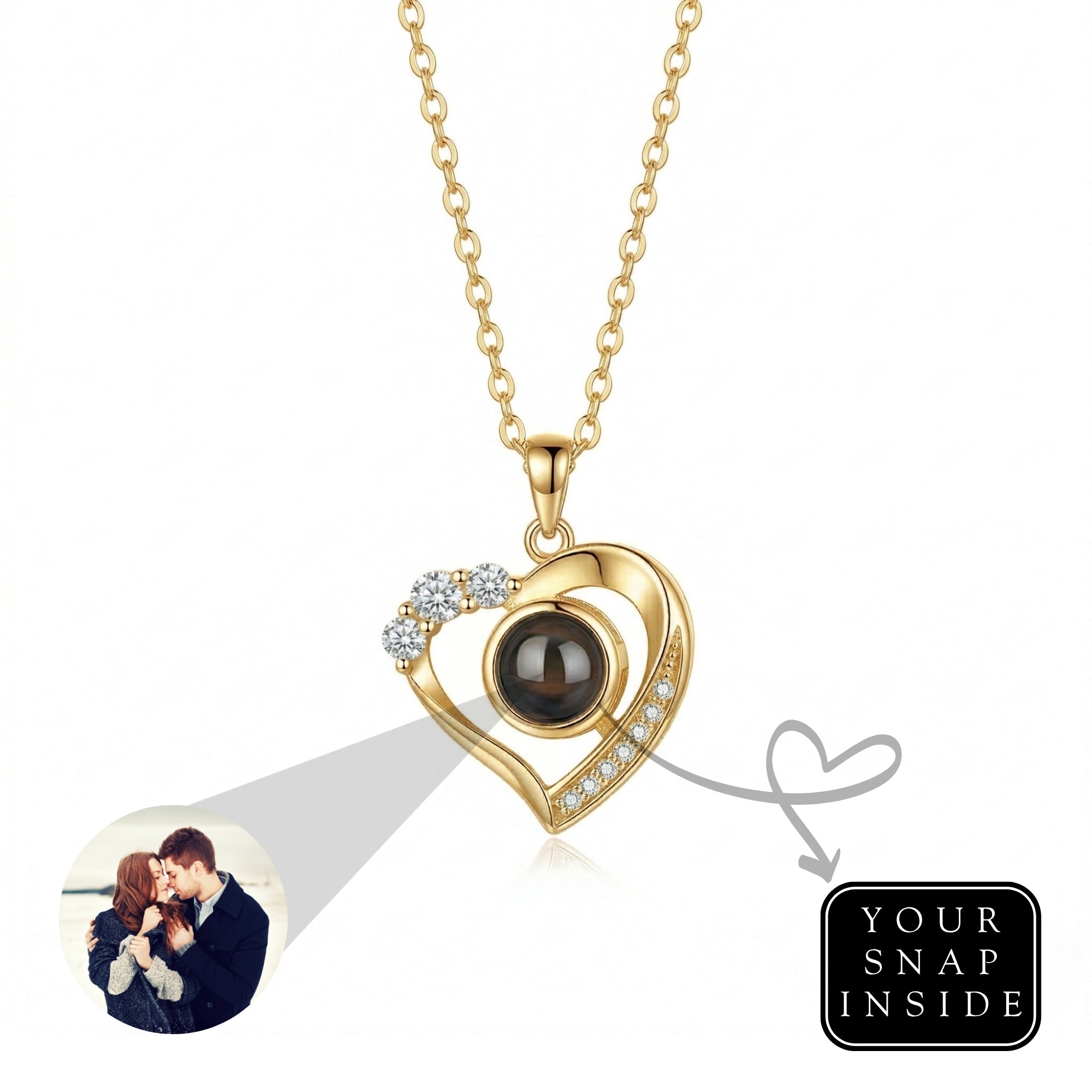 The Hidden Portrait projection twisted stone Necklace-SnapEyelet