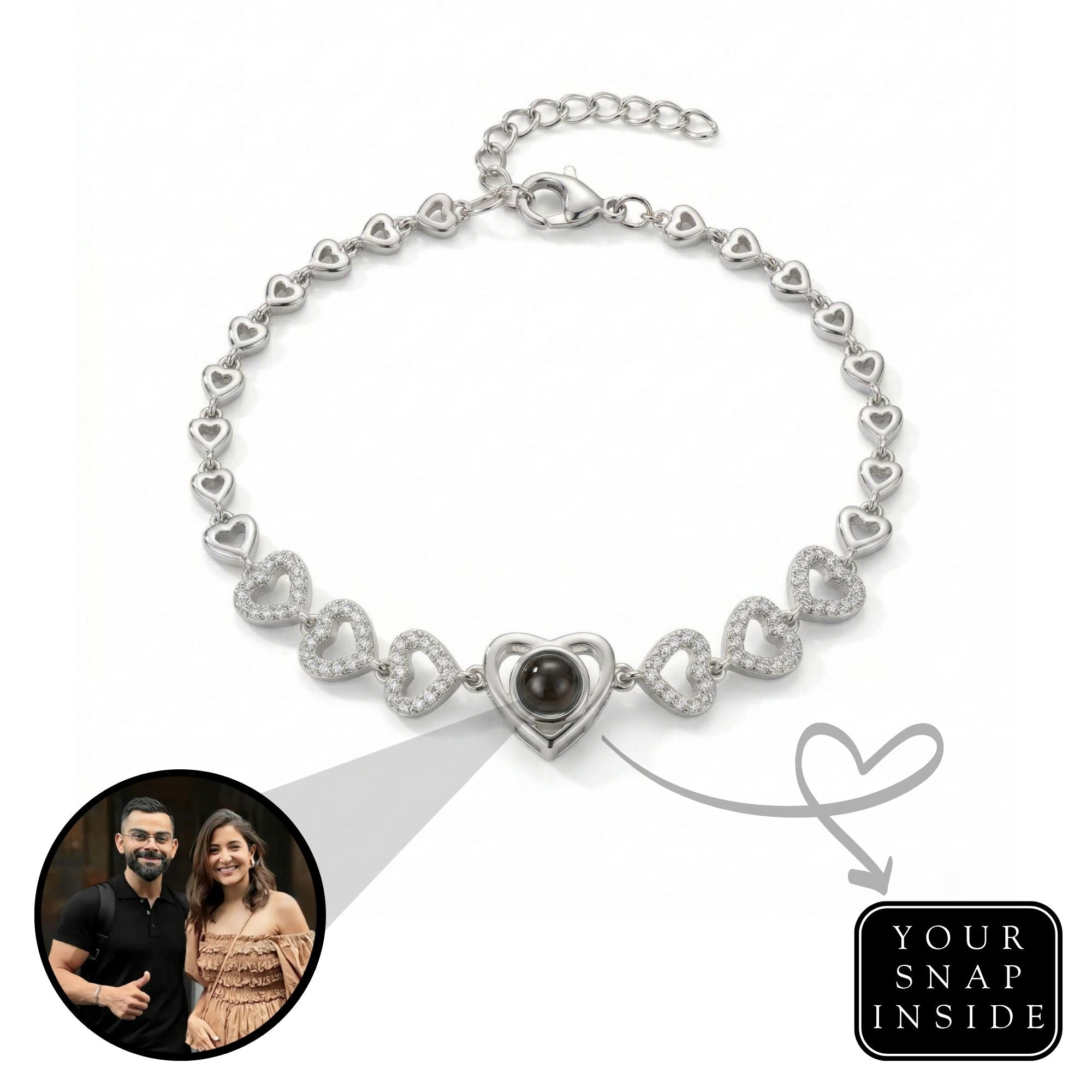 Multi Heart photo projection Bracelet- SnapEyelet