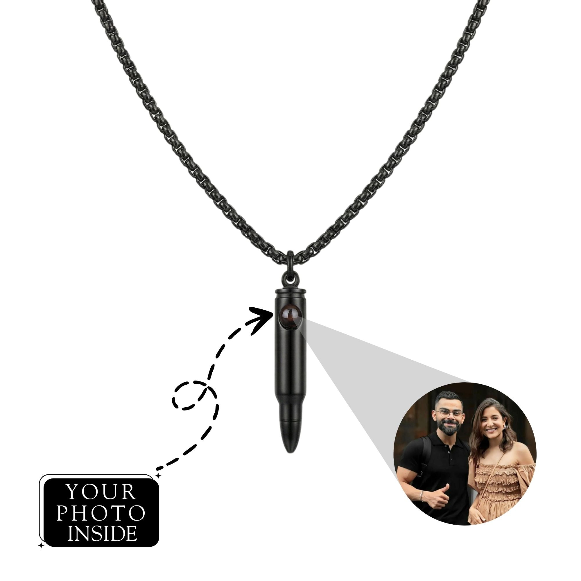 Men's Bullet Shape Necklace SnapEyelet