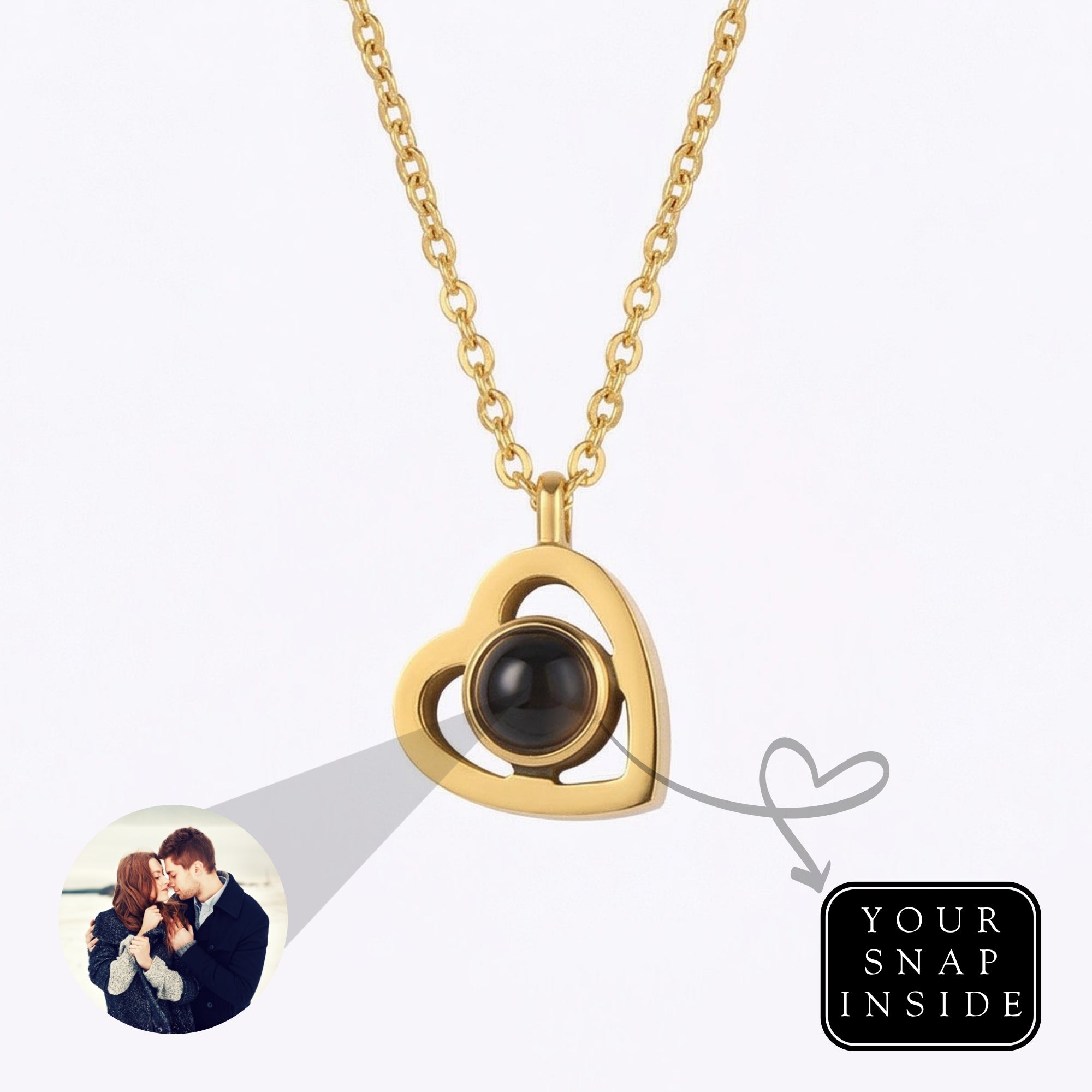Heart photo projection Necklace-SnapEyelet