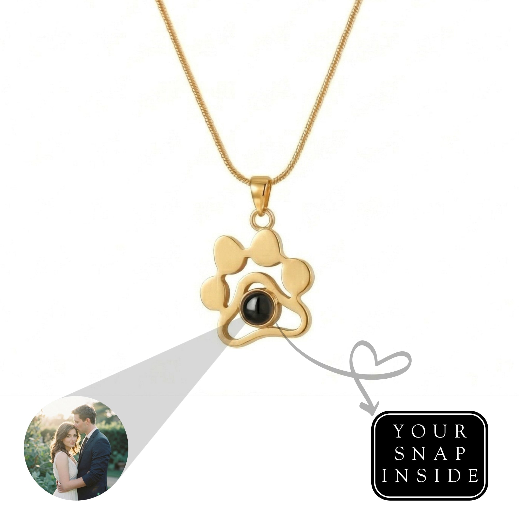 Personalized Pet  Memory photo projection Necklace- SnapEyelet