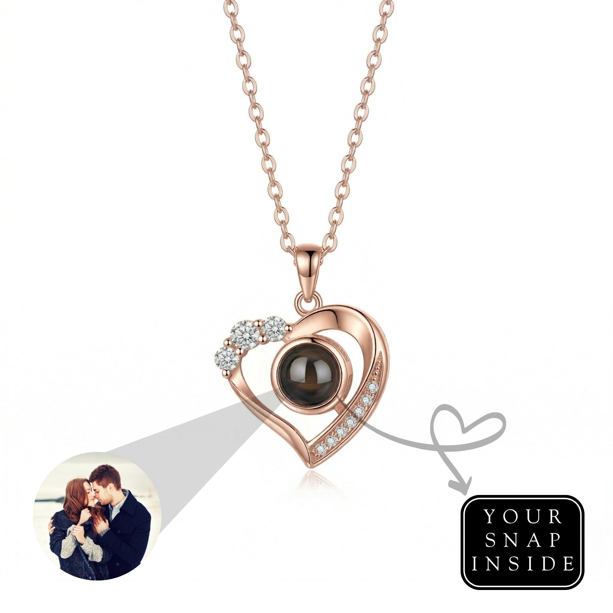 The Hidden Portrait projection twisted stone Necklace-SnapEyelet