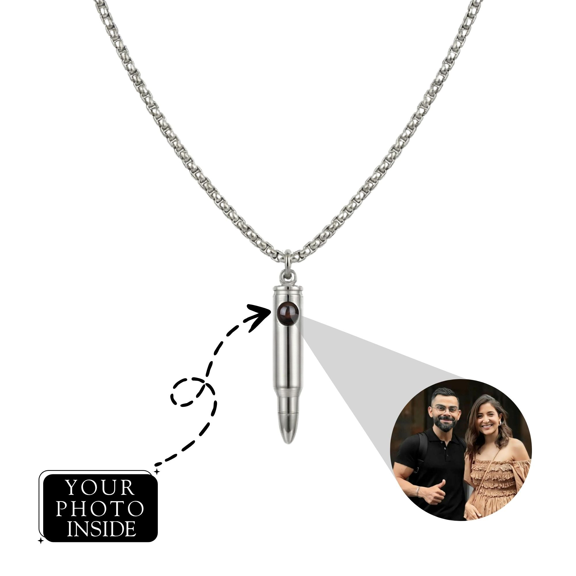 Men's Bullet Shape Necklace SnapEyelet