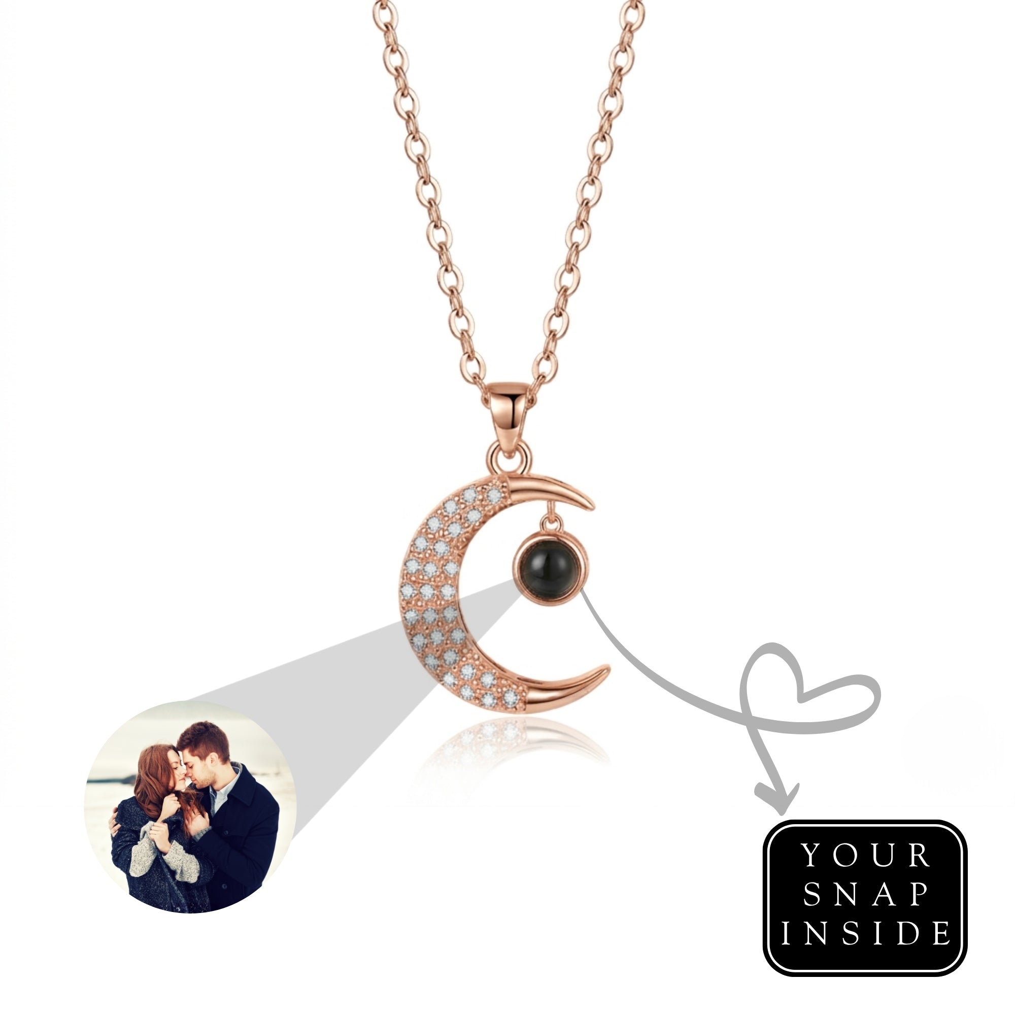 The Hidden Portrait projection moon Necklace