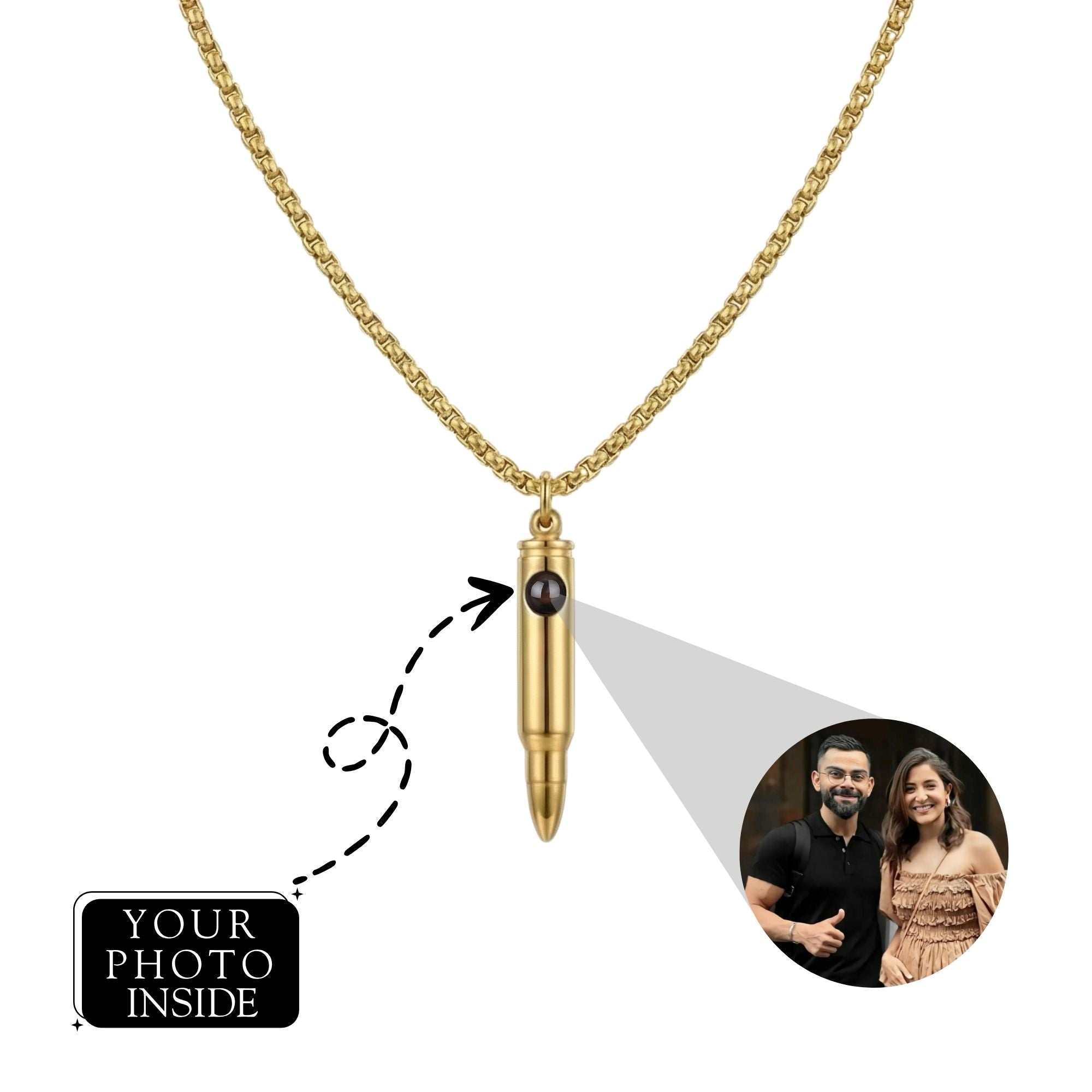 Men's Bullet Shape Necklace SnapEyelet