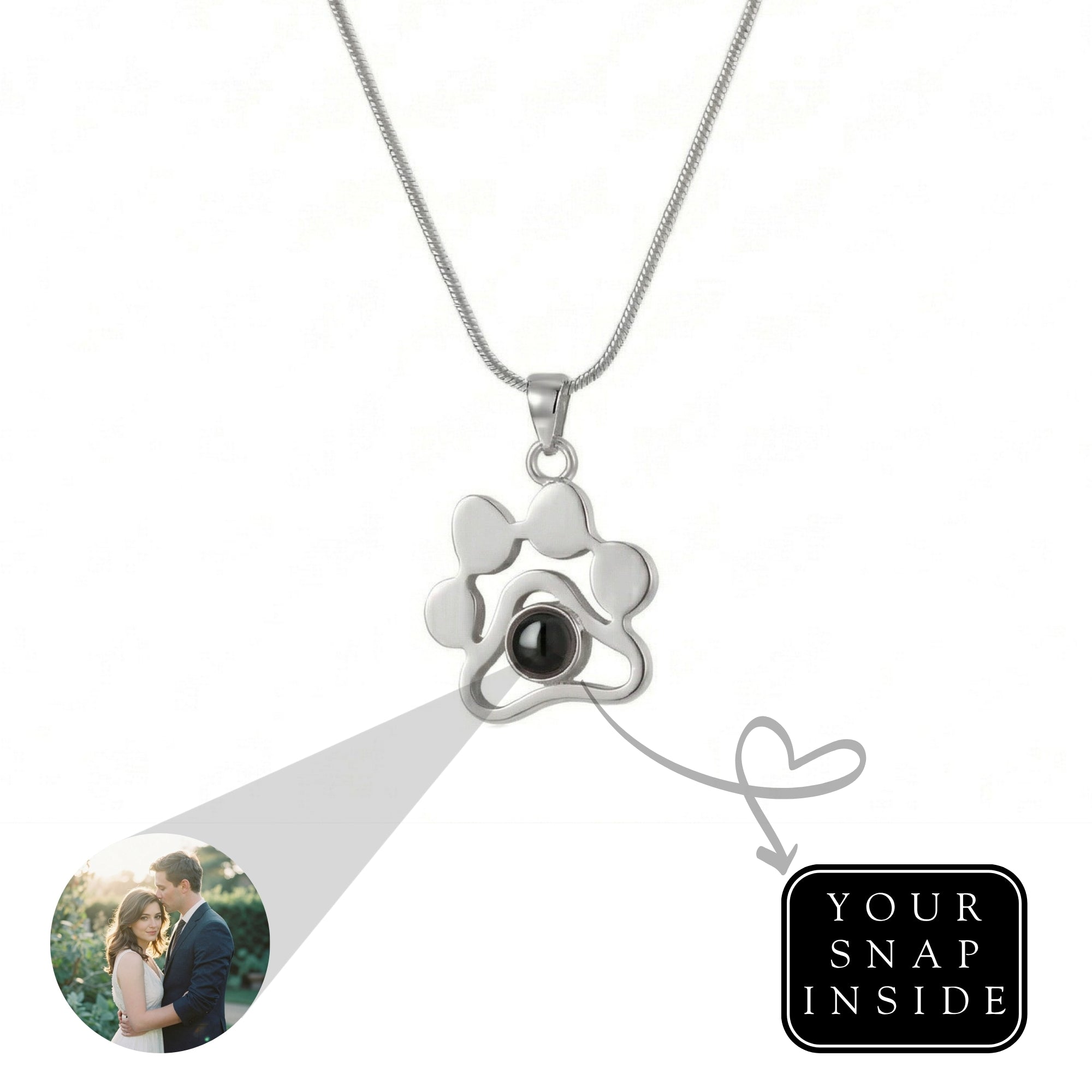 Personalized Pet  Memory photo projection Necklace- SnapEyelet