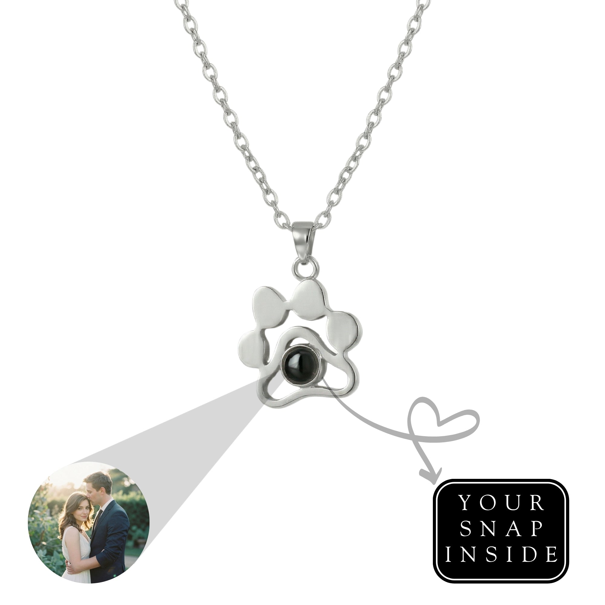 Personalized Pet  Memory photo projection Necklace- SnapEyelet