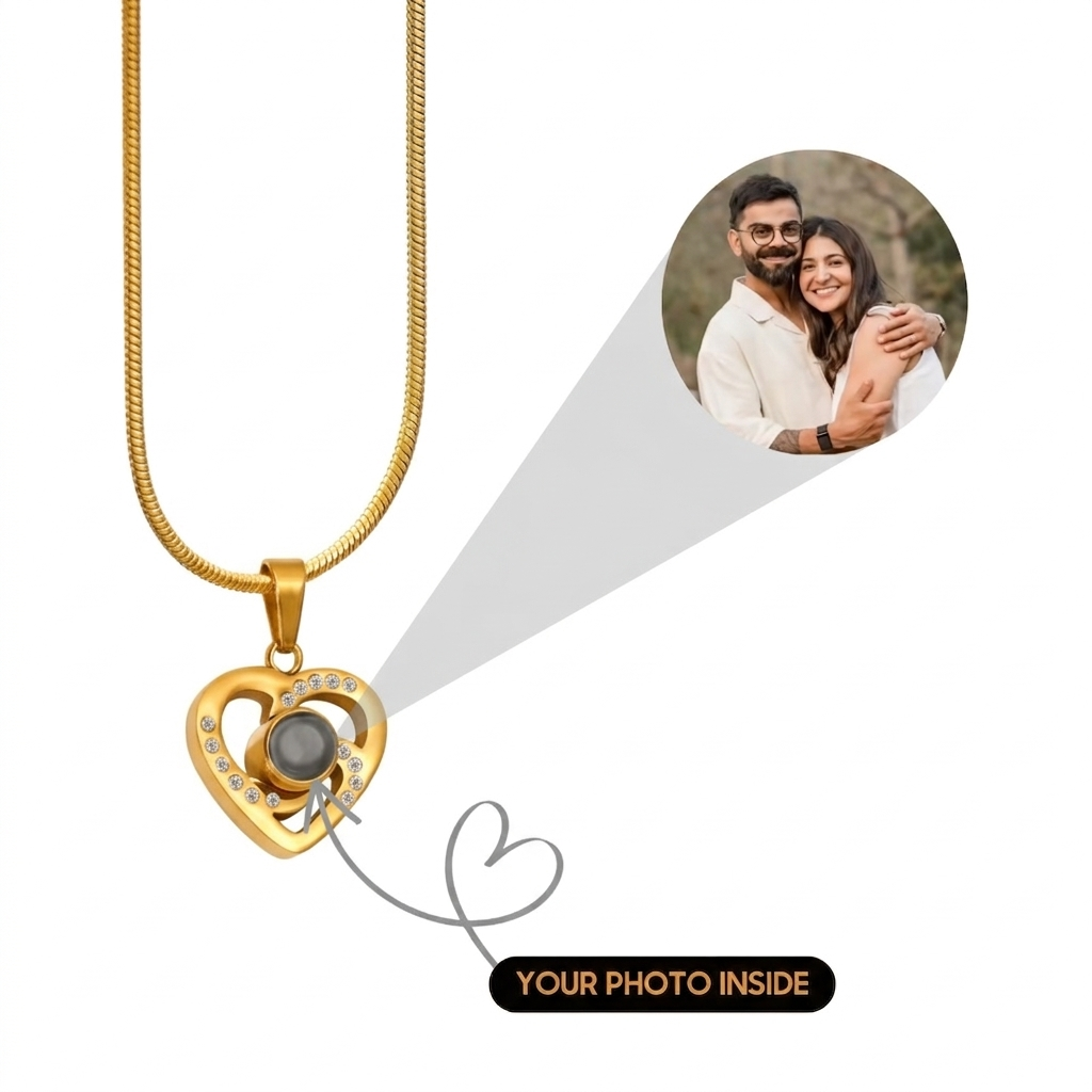 Heart Pendant – Elegant Studded Necklace SnapEyelet