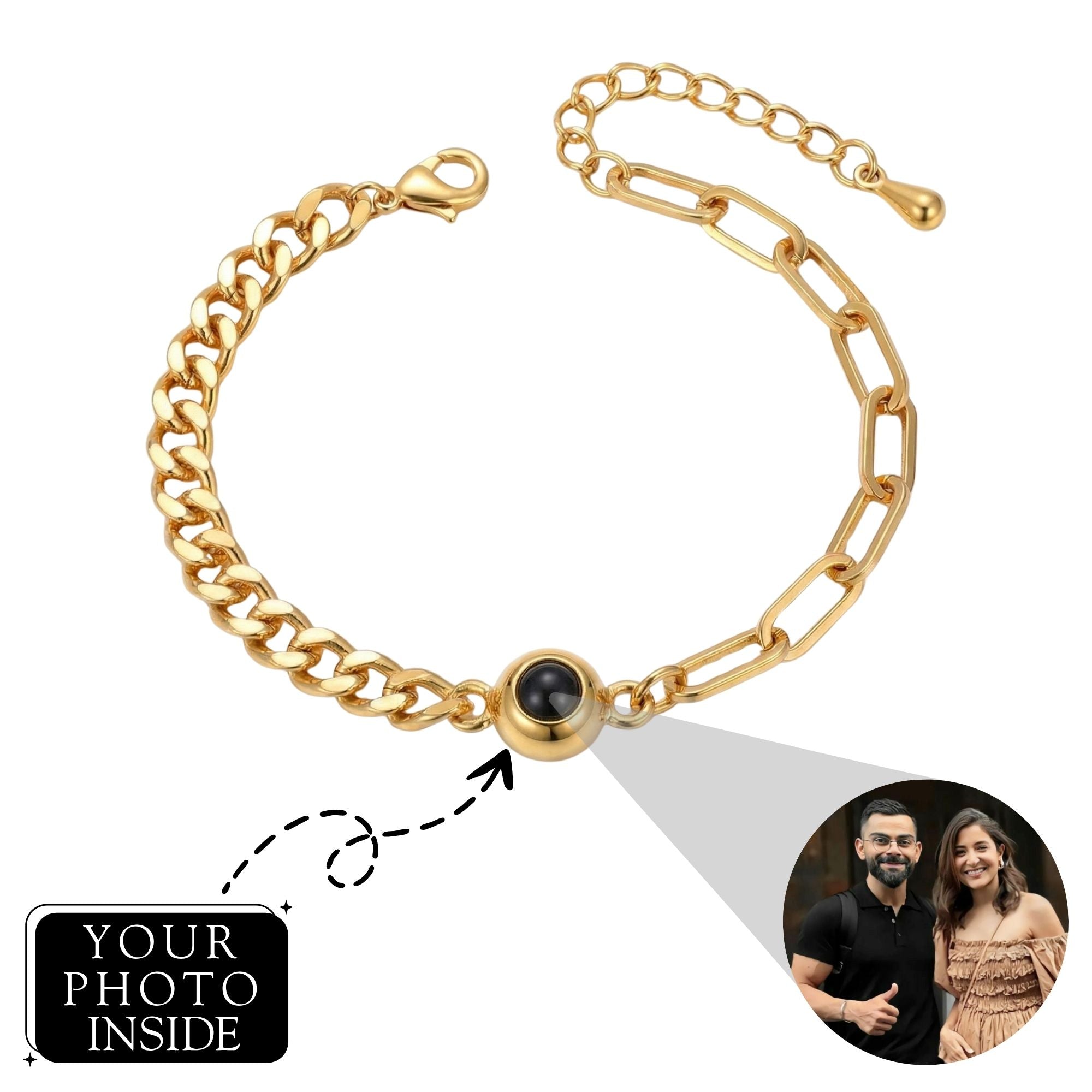 Men's Twice Link Chain Adjustable Bracelet SnapEyelet