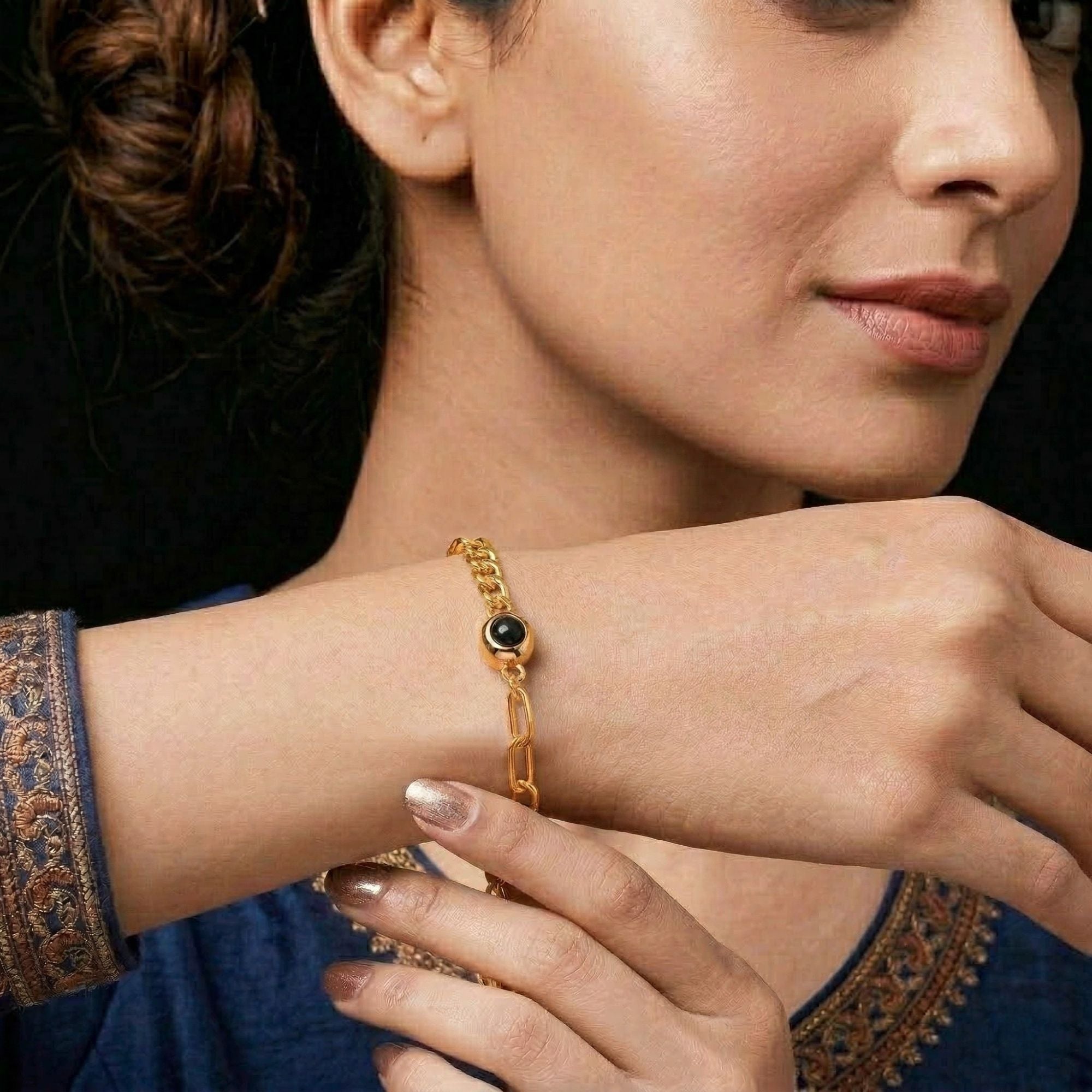 Men's Twice Link Chain Adjustable Bracelet SnapEyelet