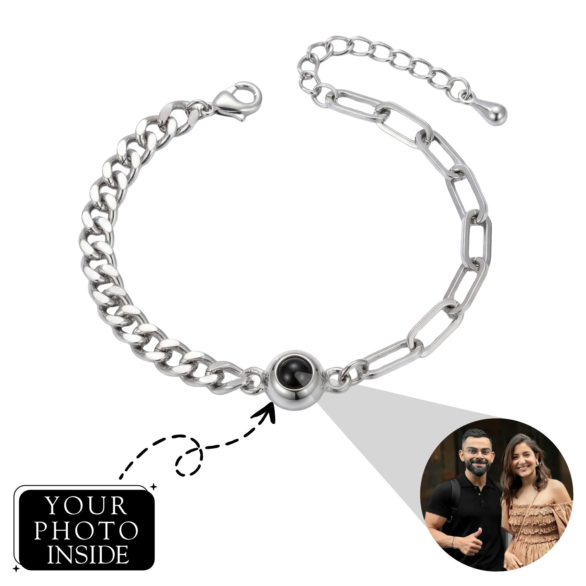 Men's Twice Link Chain Adjustable Bracelet SnapEyelet