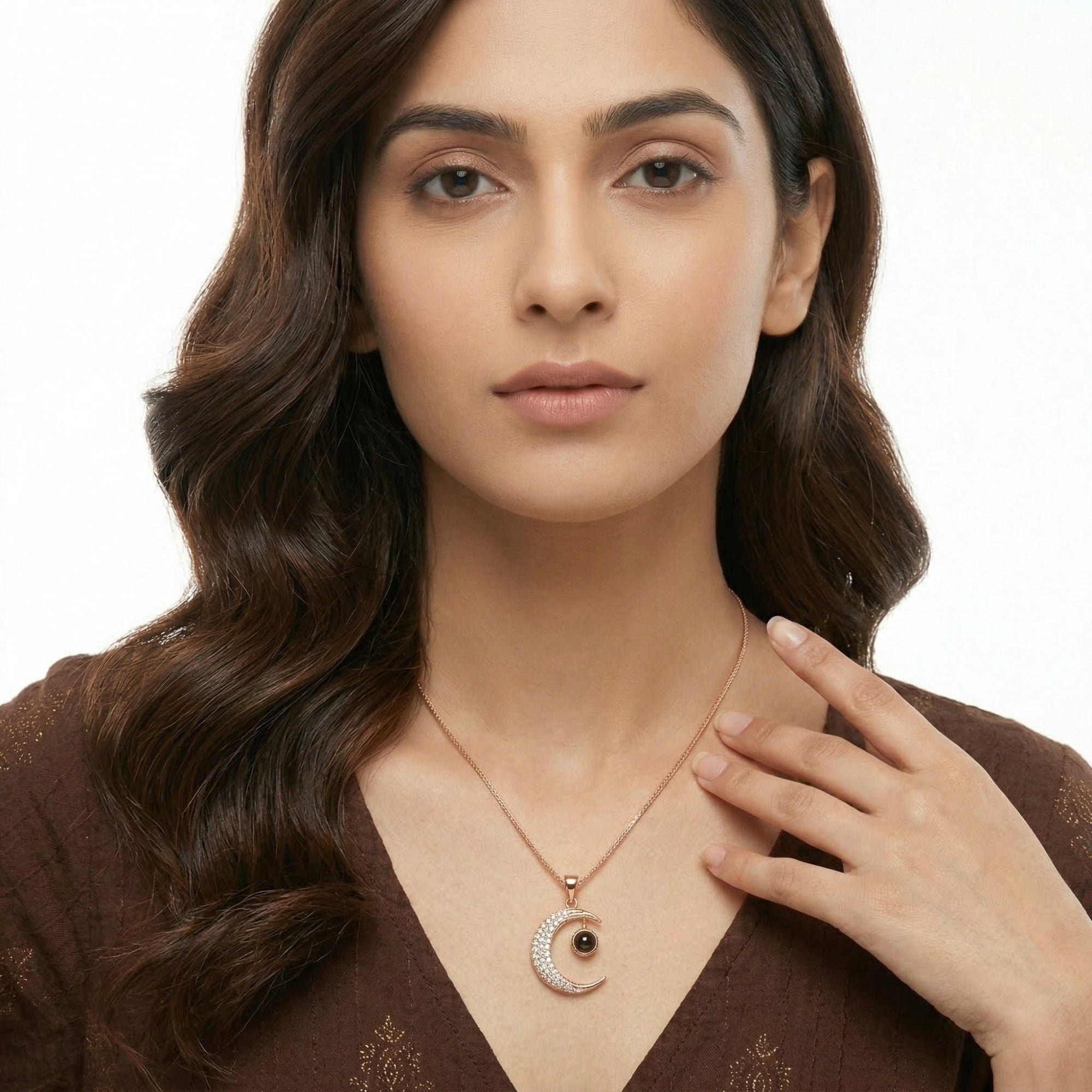 The Hidden Portrait projection moon Necklace