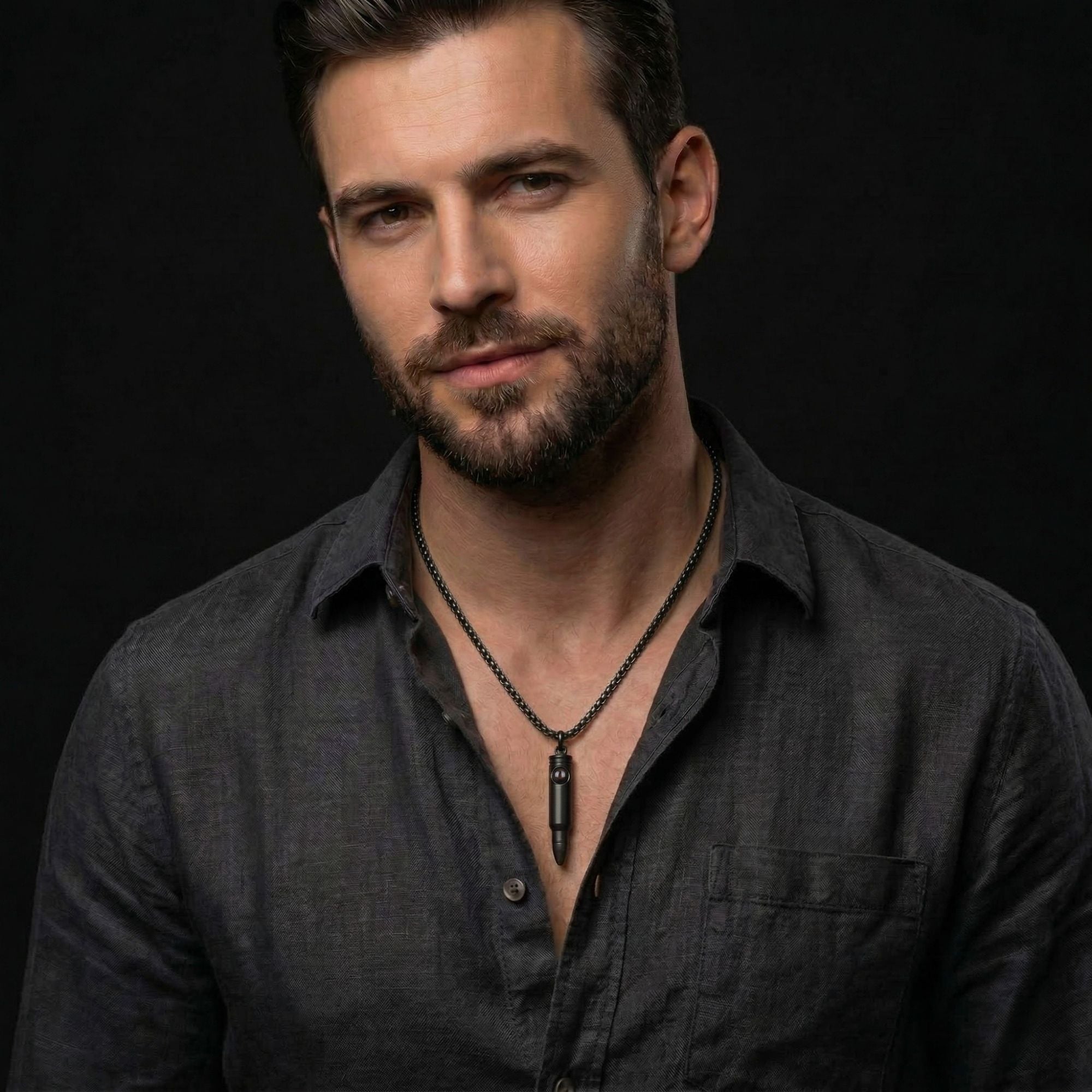 Men's Bullet Shape Necklace SnapEyelet