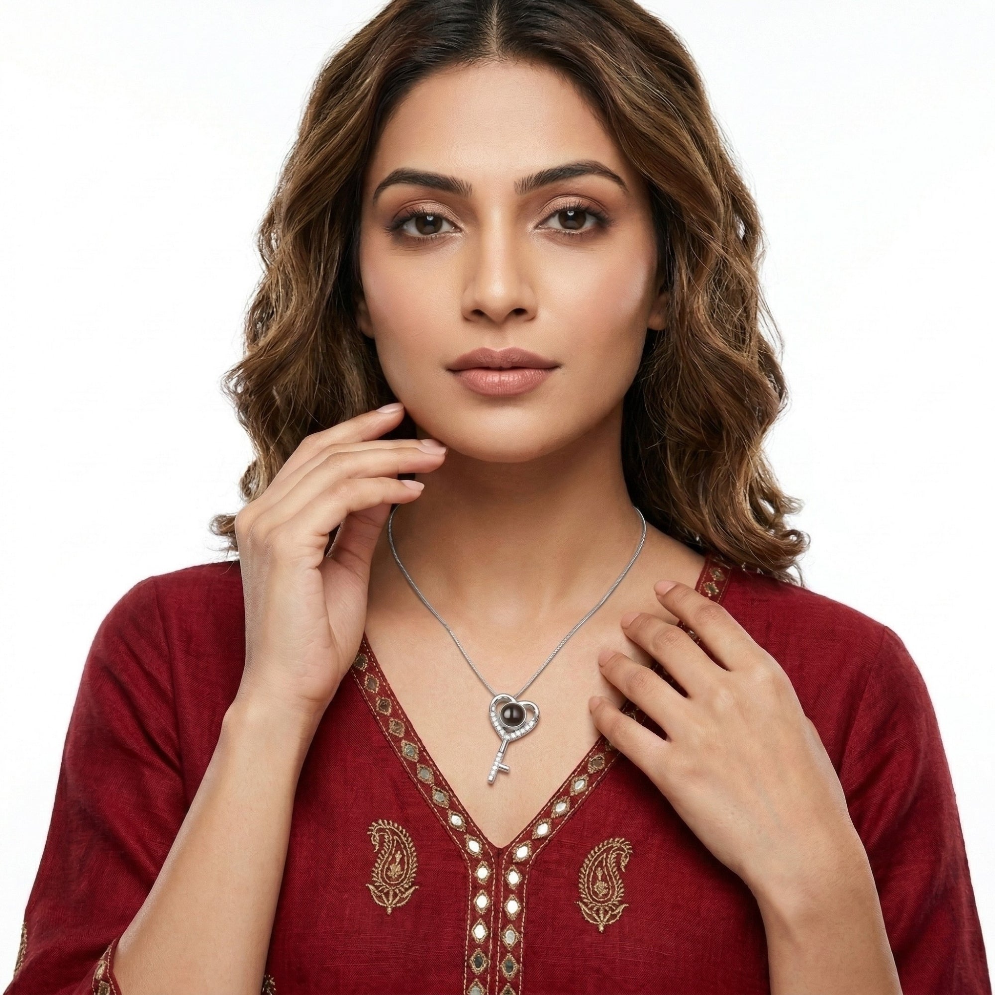 The Hidden Portrait projection key Necklace