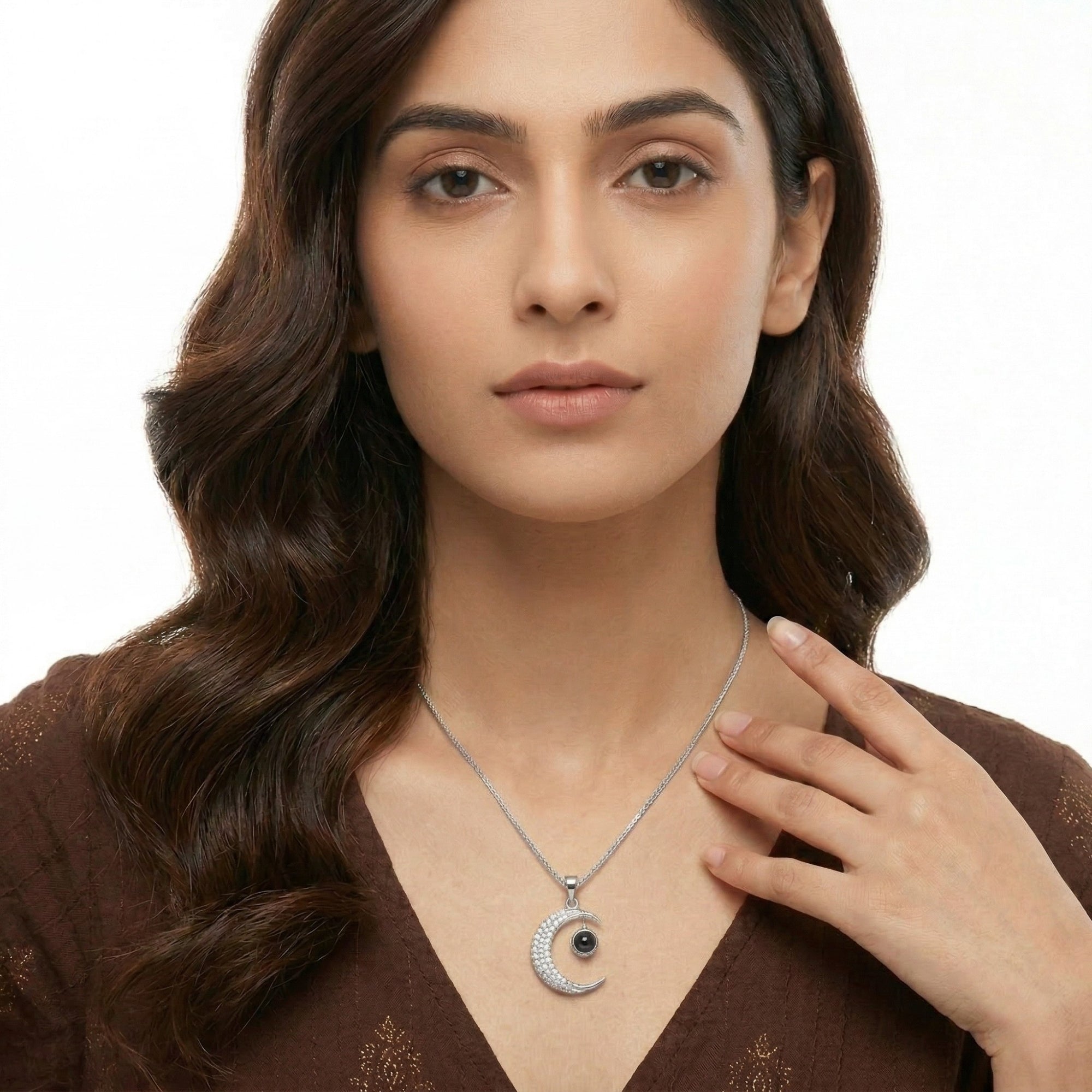 The Hidden Portrait projection moon Necklace