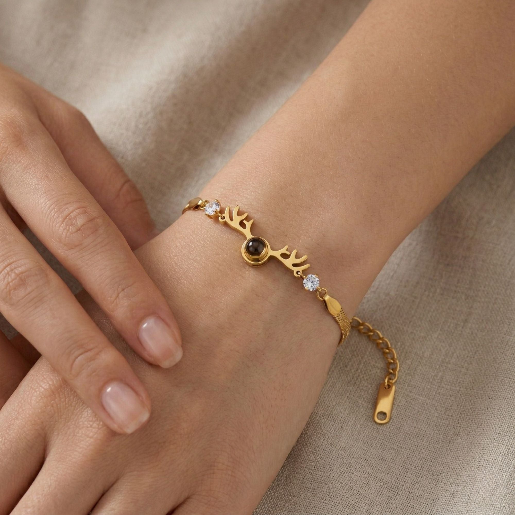 Antler hidden photo Projection Bracelet-SnapEyelet