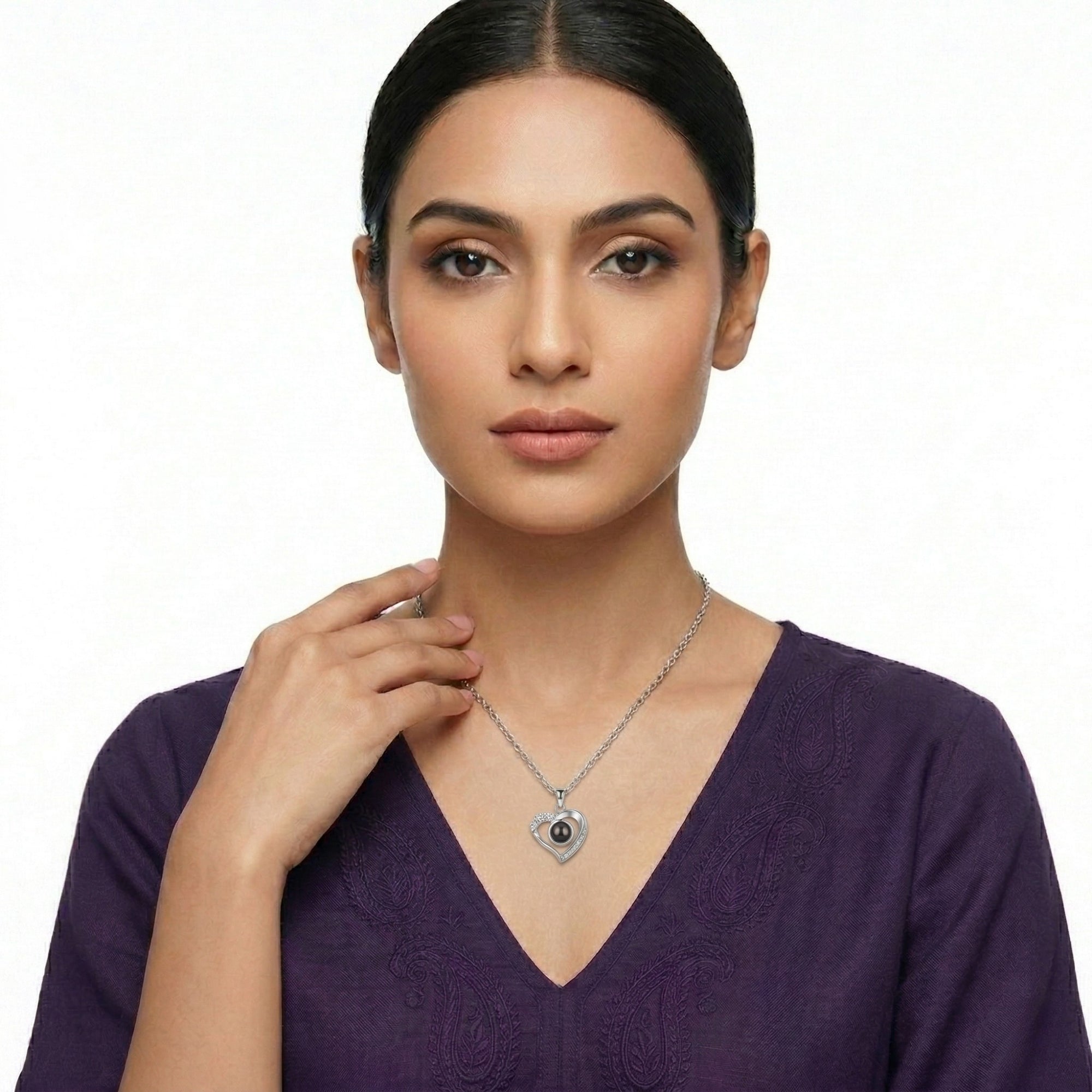 The Hidden Portrait projection twisted stone Necklace-SnapEyelet