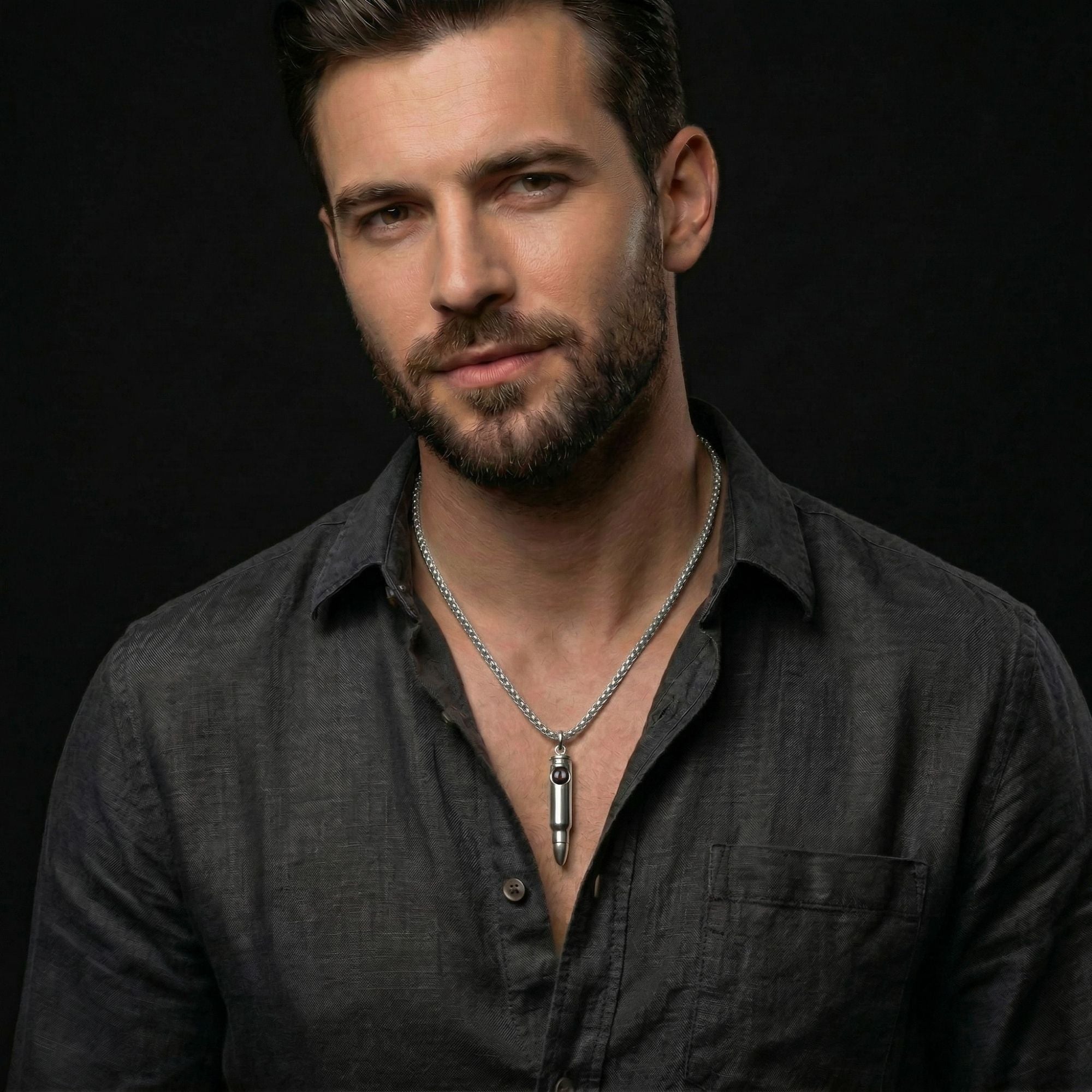 Men's Bullet Shape Necklace SnapEyelet