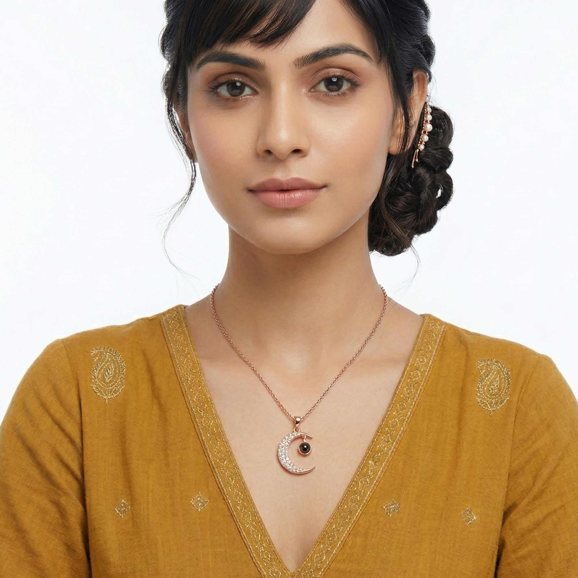 The Hidden Portrait projection moon Necklace