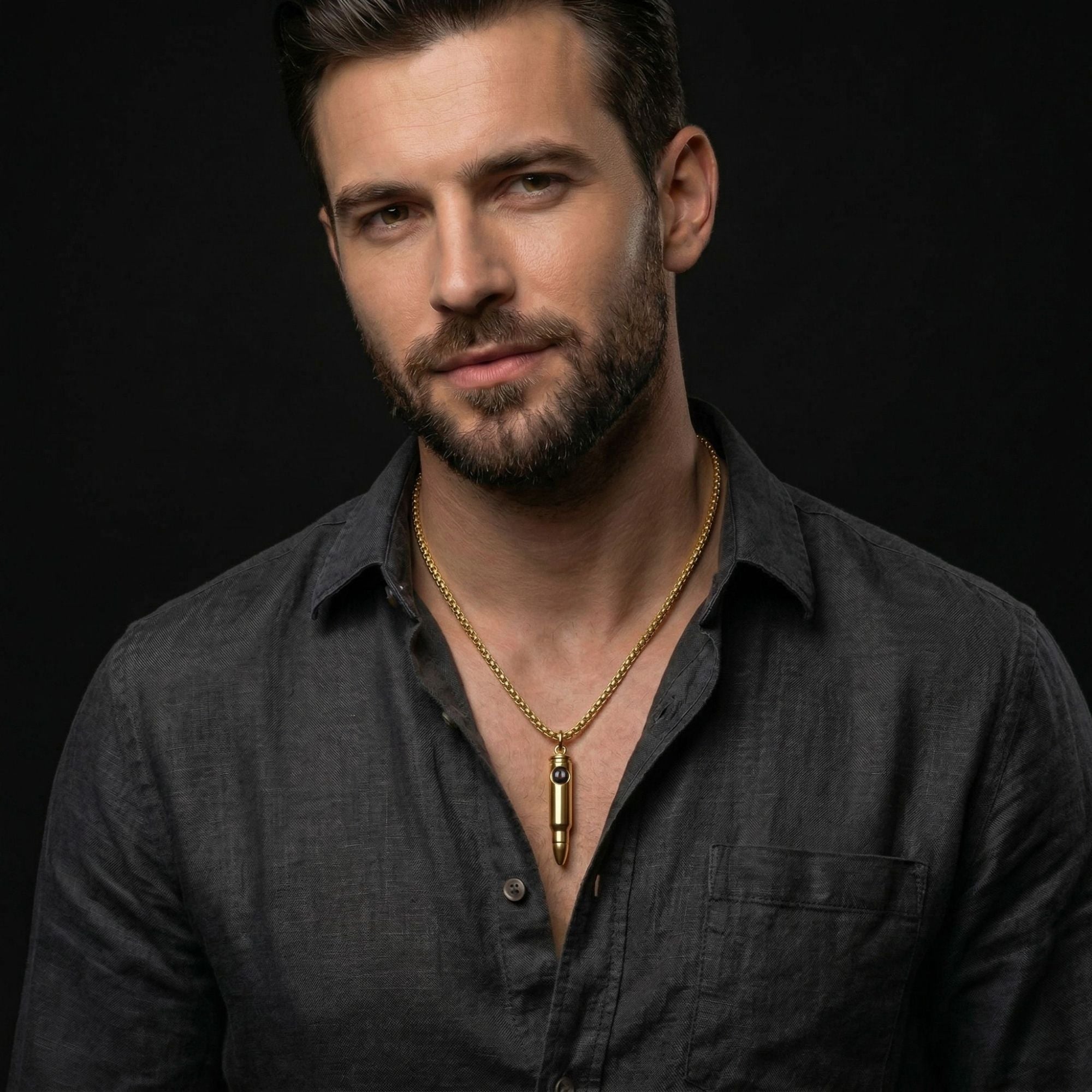 Men's Bullet Shape Necklace SnapEyelet