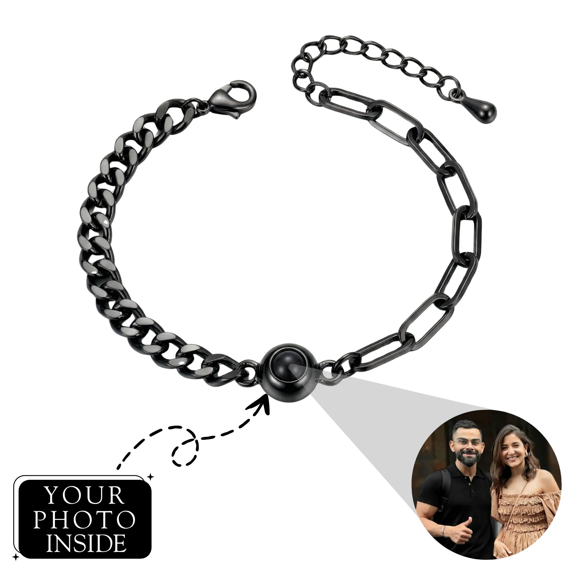 Men's Twice Link Chain Adjustable Bracelet SnapEyelet