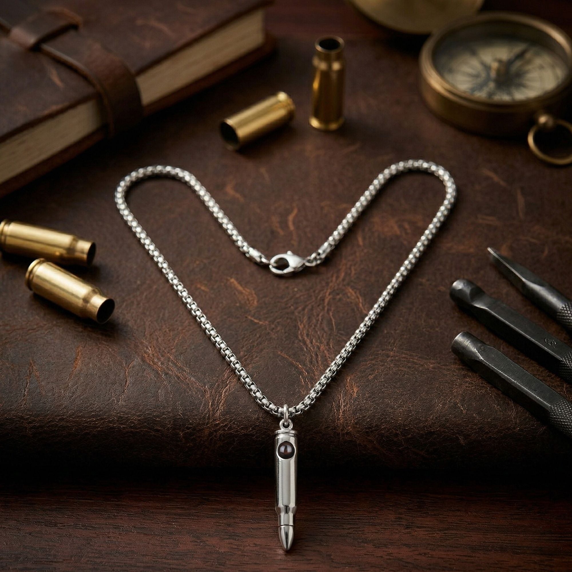 Men's Bullet Shape Necklace SnapEyelet