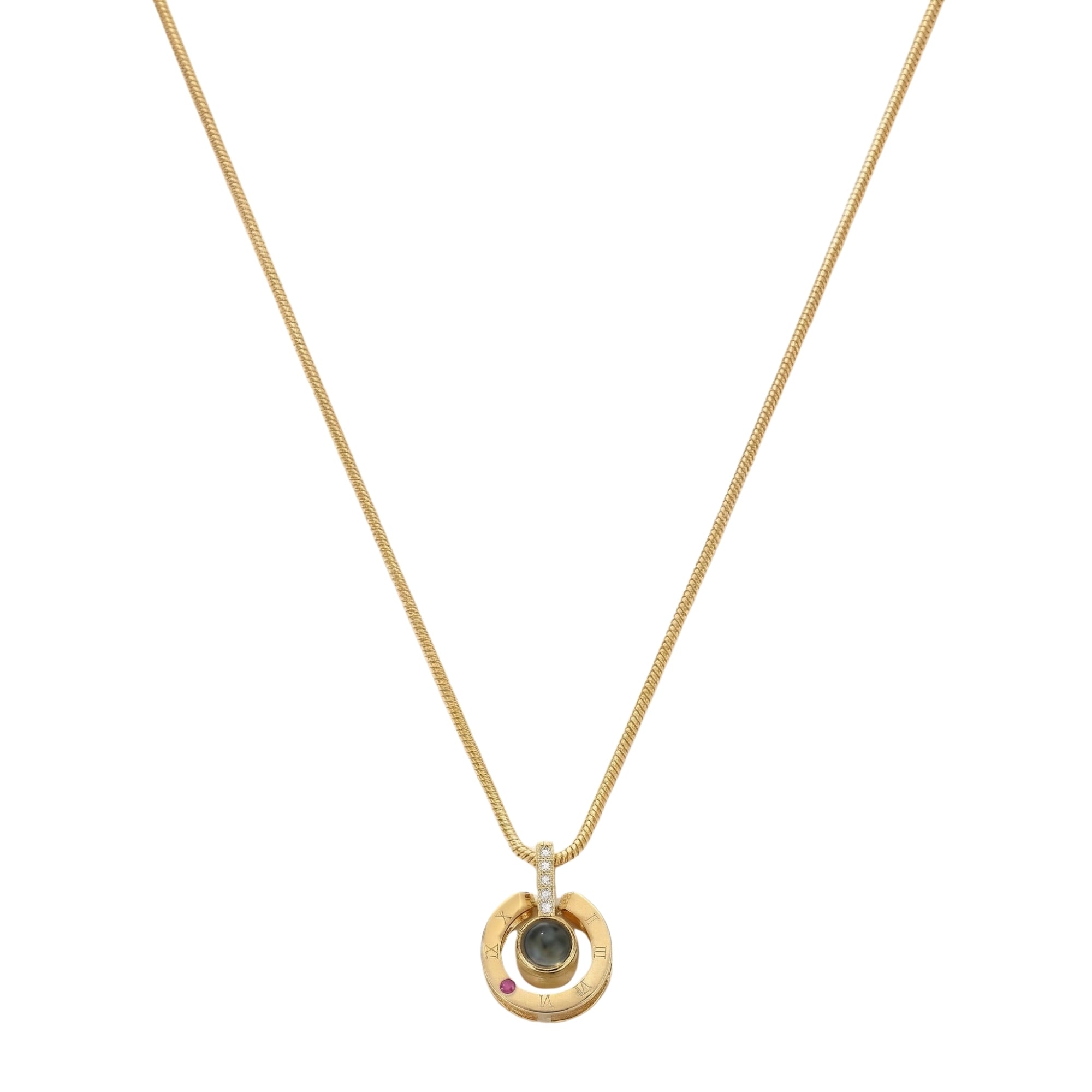 Roman  circle hidden photo projection Necklace-SnapEyelet
