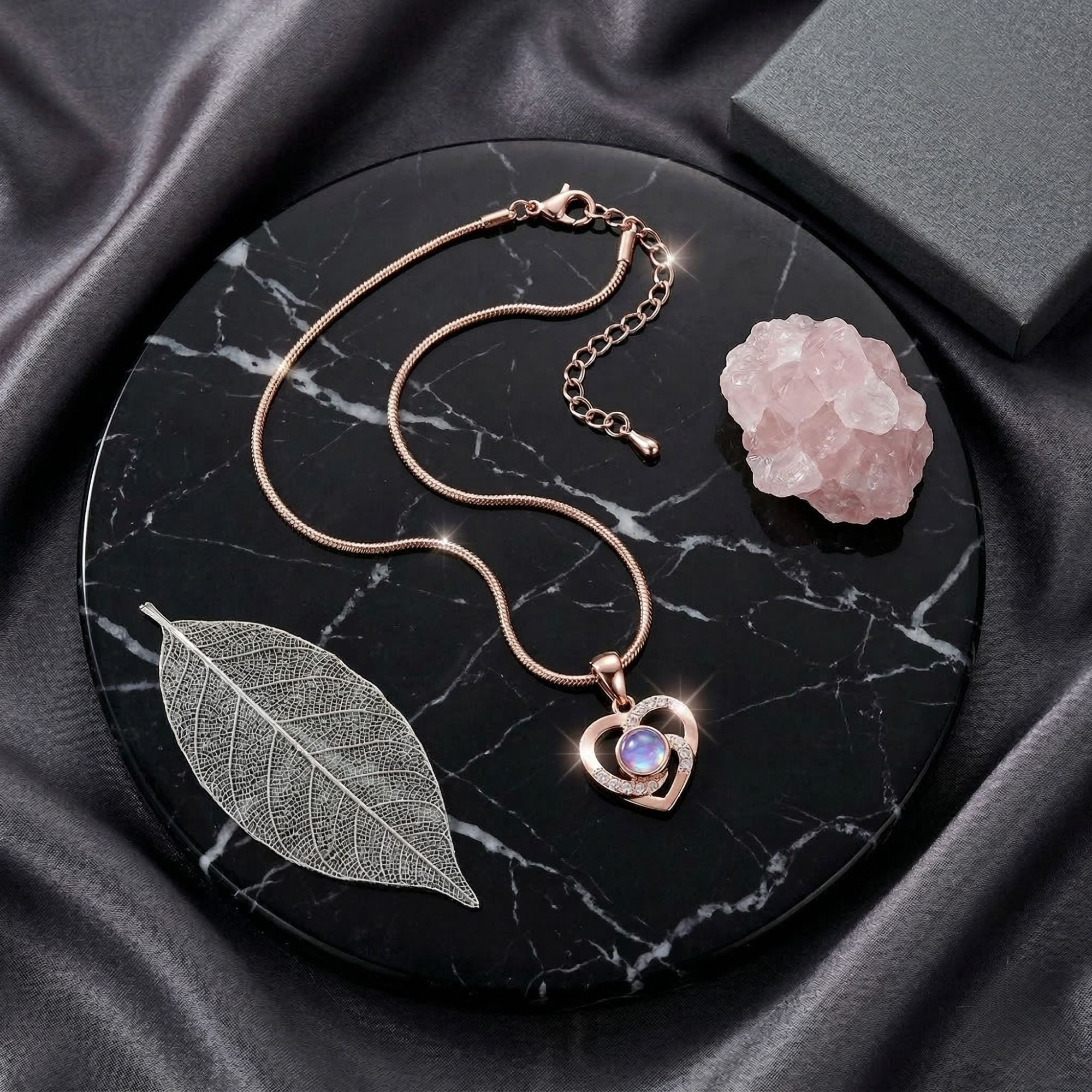 Heart Pendant – Elegant Studded Necklace SnapEyelet