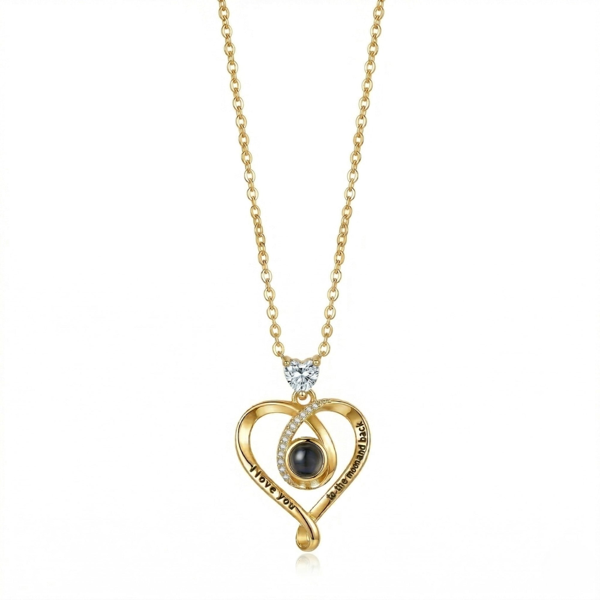 The Hidden Portrait projection I love you heart Necklace-SnapEyelet