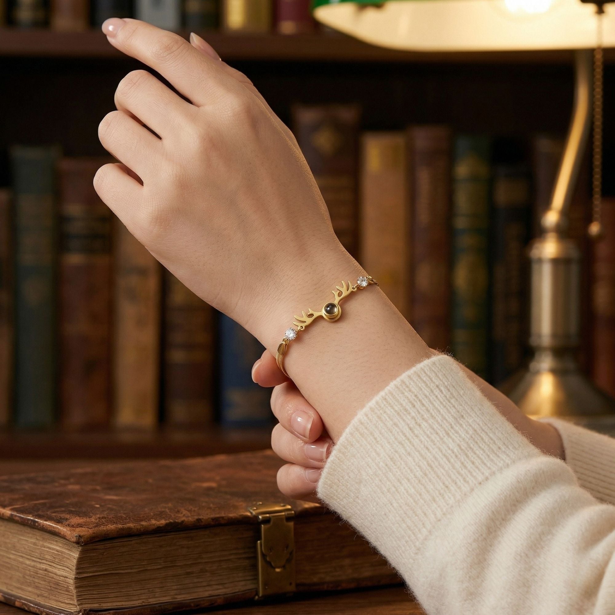 Antler hidden photo Projection Bracelet-SnapEyelet