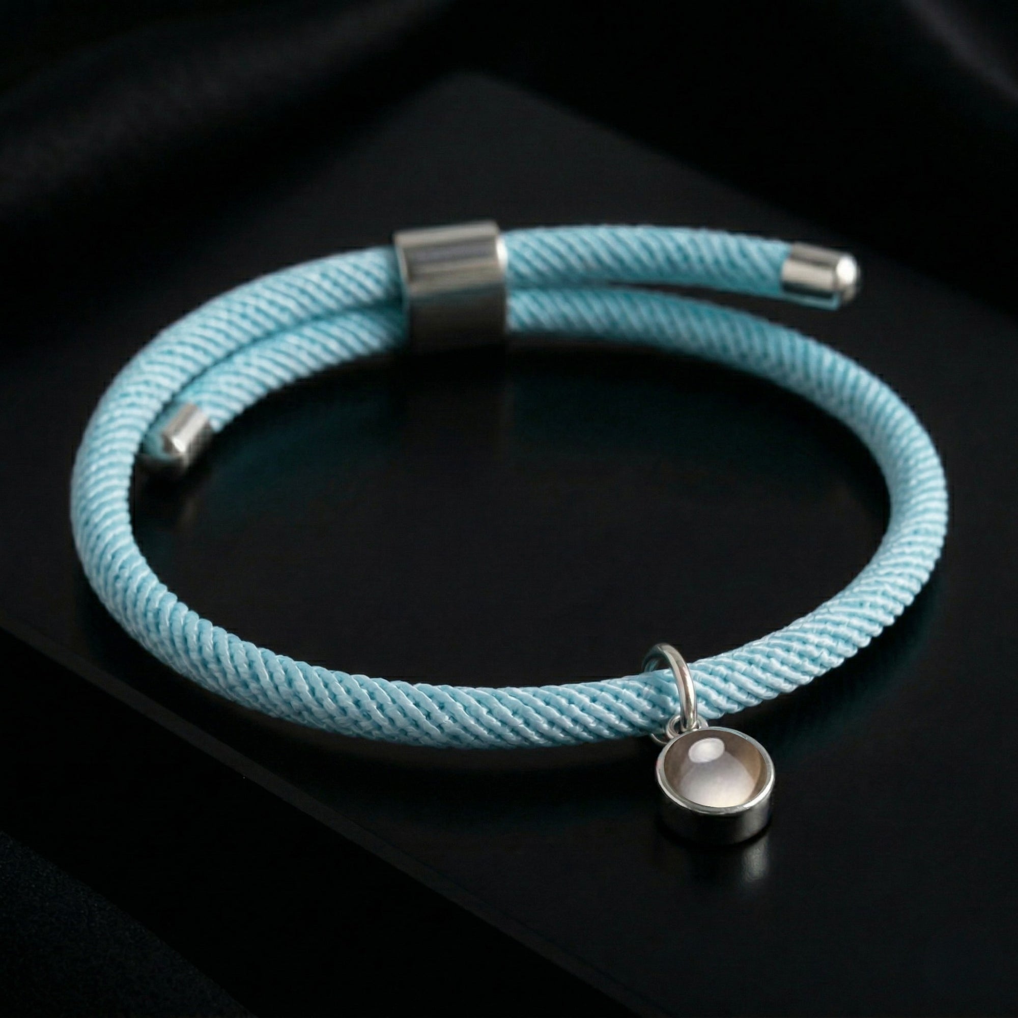 His/Her Adjustable Braided Rope photo Projection Bracelet- SnapEyelet