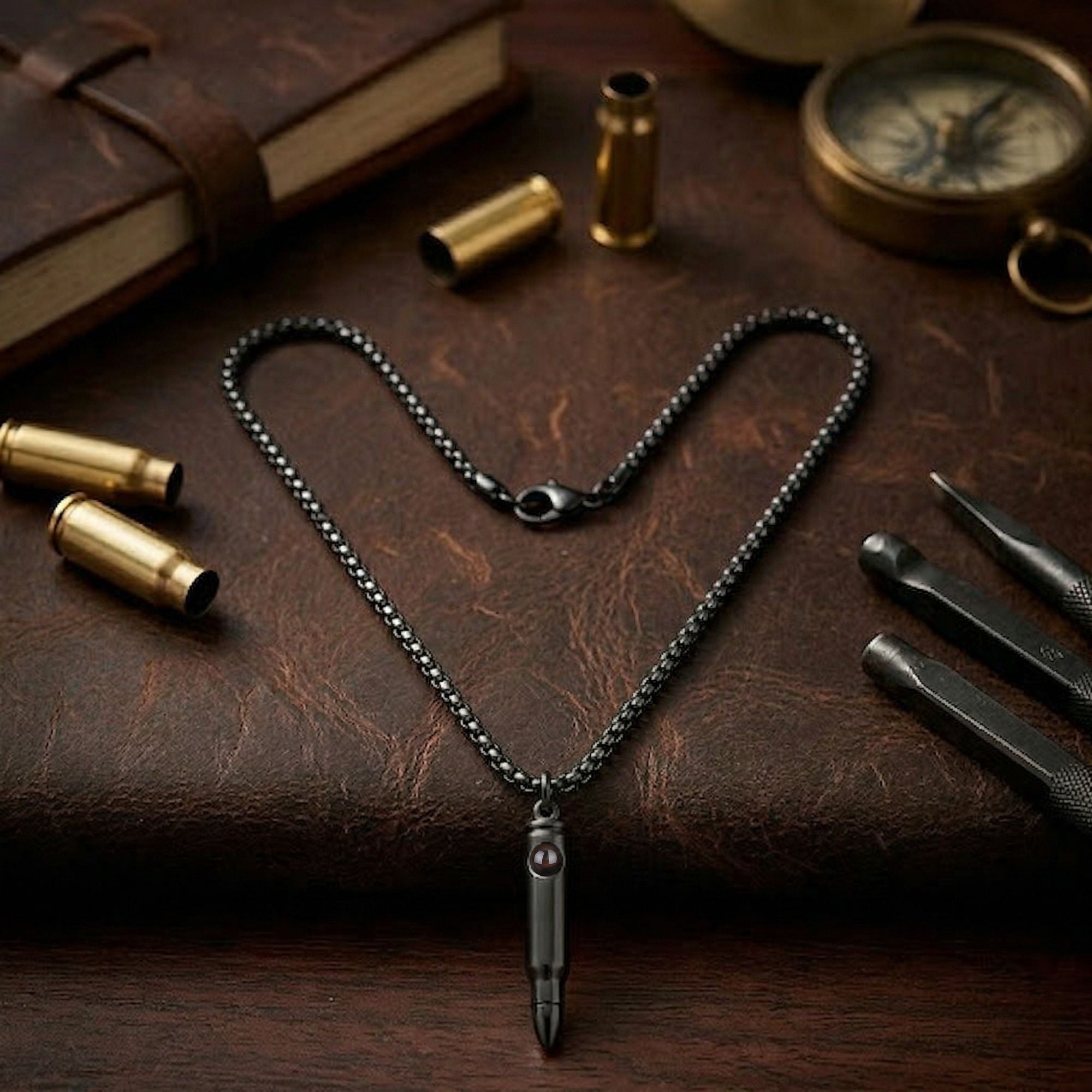 Men's Bullet Shape Necklace SnapEyelet