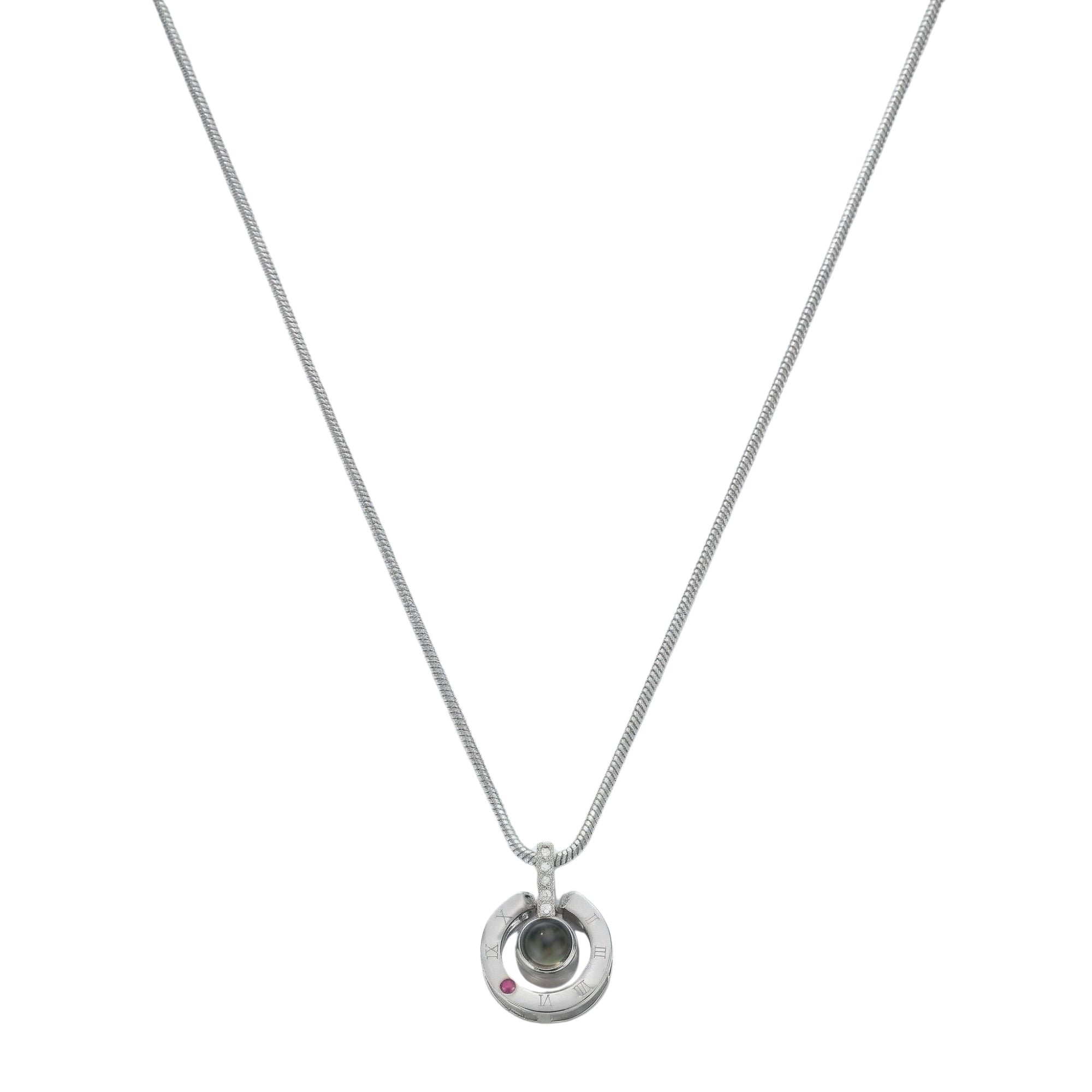 Roman  circle hidden photo projection Necklace-SnapEyelet
