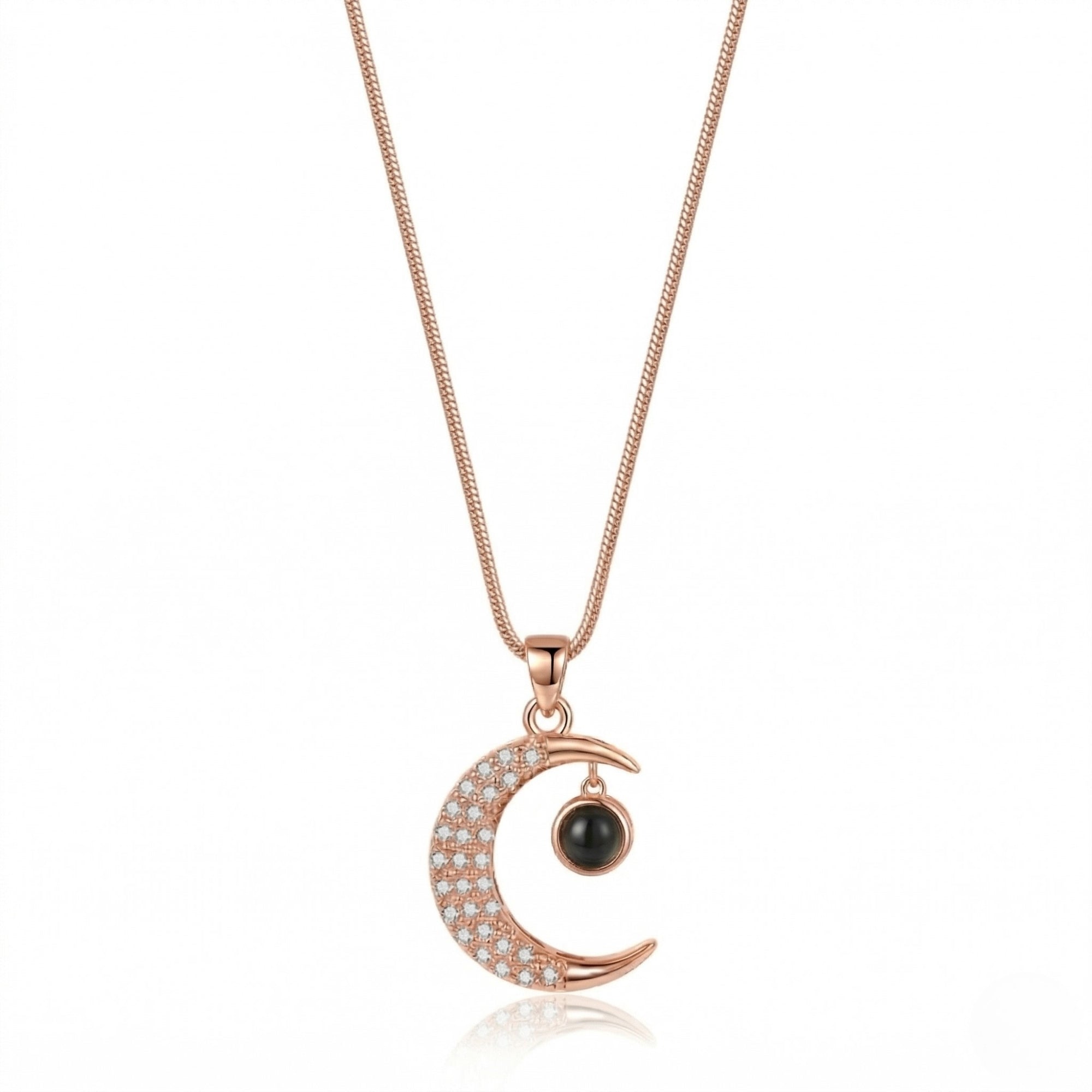 The Hidden Portrait projection moon Necklace