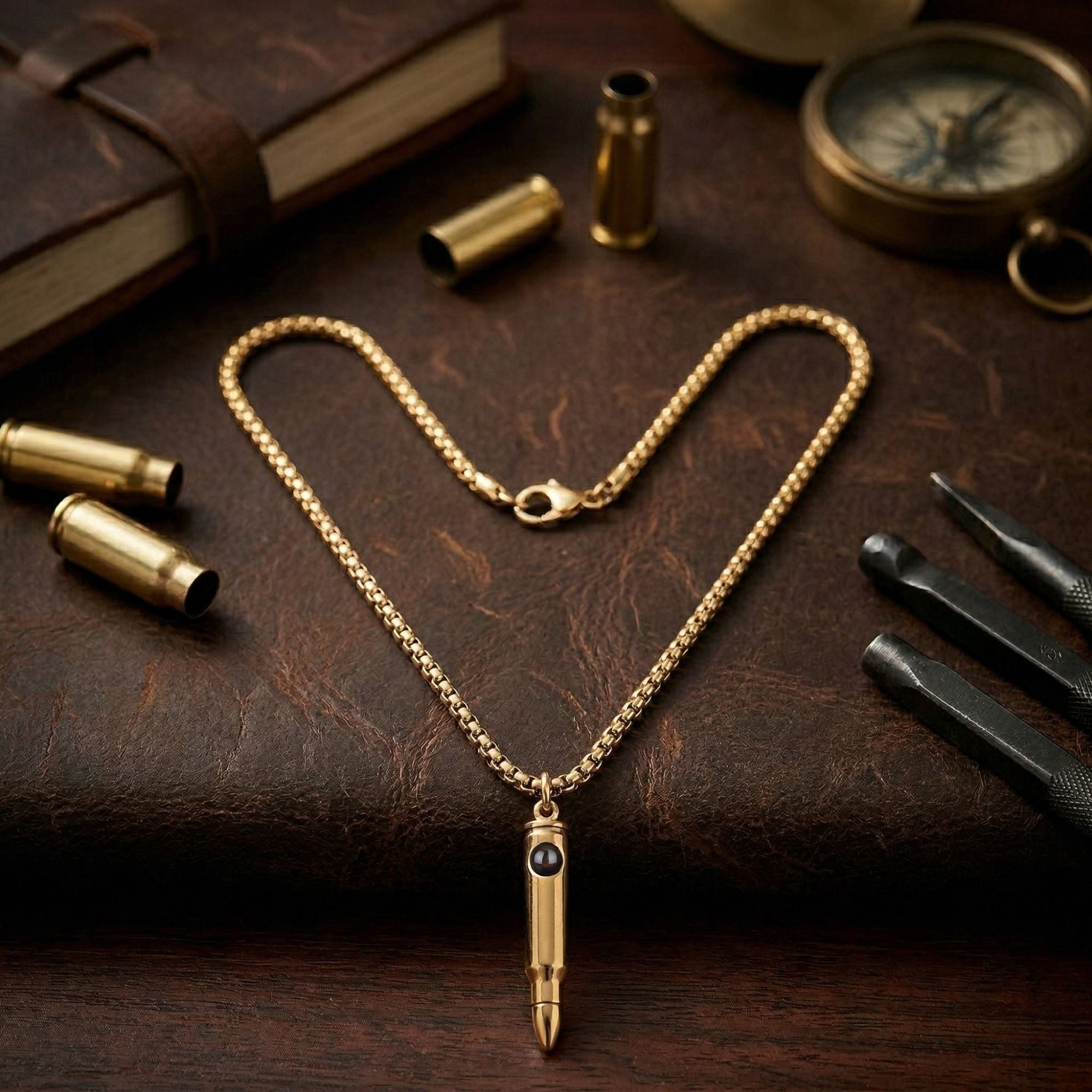Men's Bullet Shape Necklace SnapEyelet