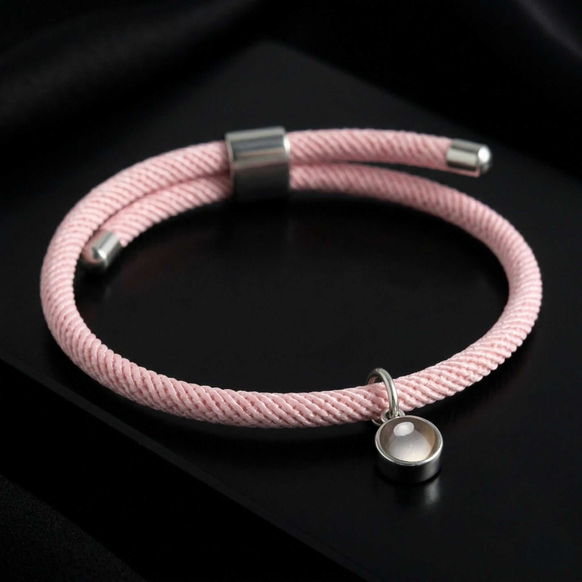 His/Her Adjustable Braided Rope photo Projection Bracelet- SnapEyelet