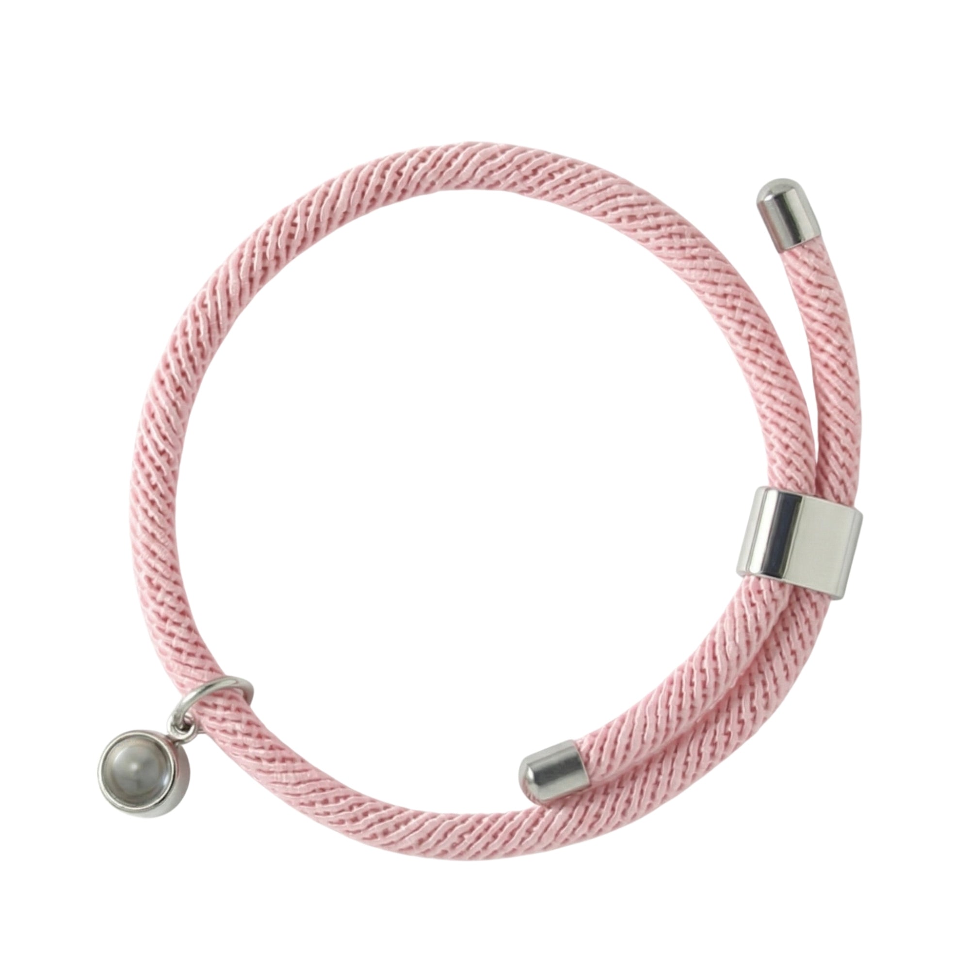 His/Her Adjustable Braided Rope photo Projection Bracelet- SnapEyelet